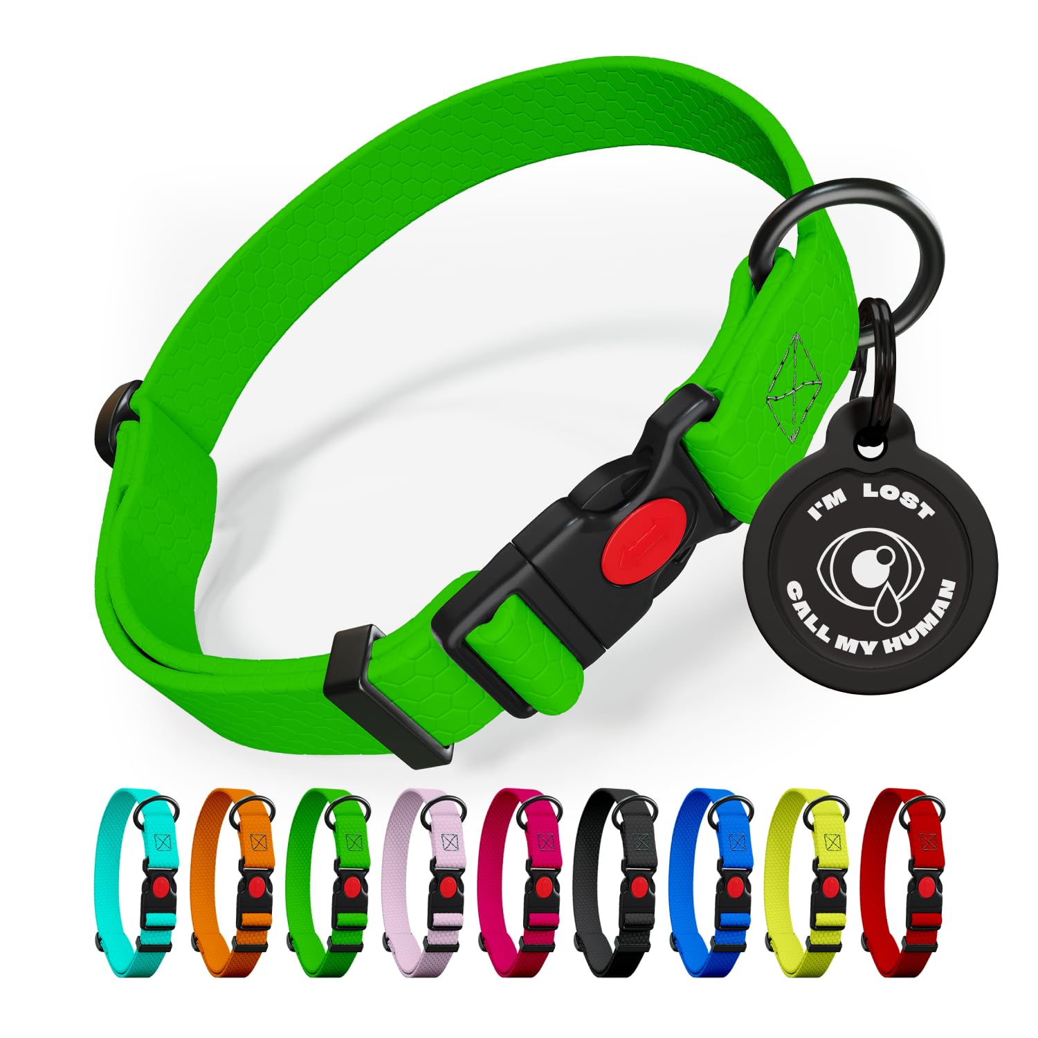 Nexapaw Adjustable Dog Collar With Safety Lock Buckle - Made In Usa - Honeycomb Waterproof Heavy Duty Dog Collars For Medium Lar