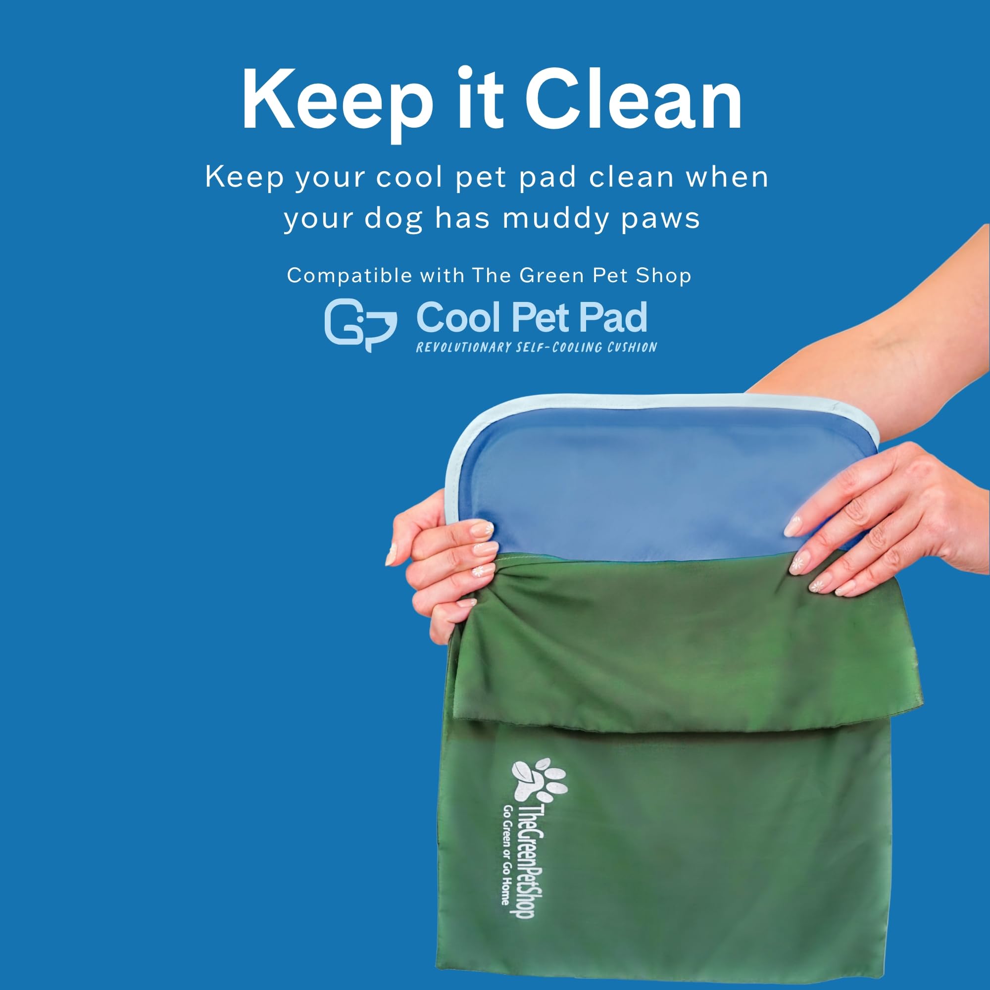 The Green Pet Shop Dog Cooling Mat Cover - Small, Nude/Pink - Protect Your Cool Pet Pad From Dirt & Damage - Machine Washable