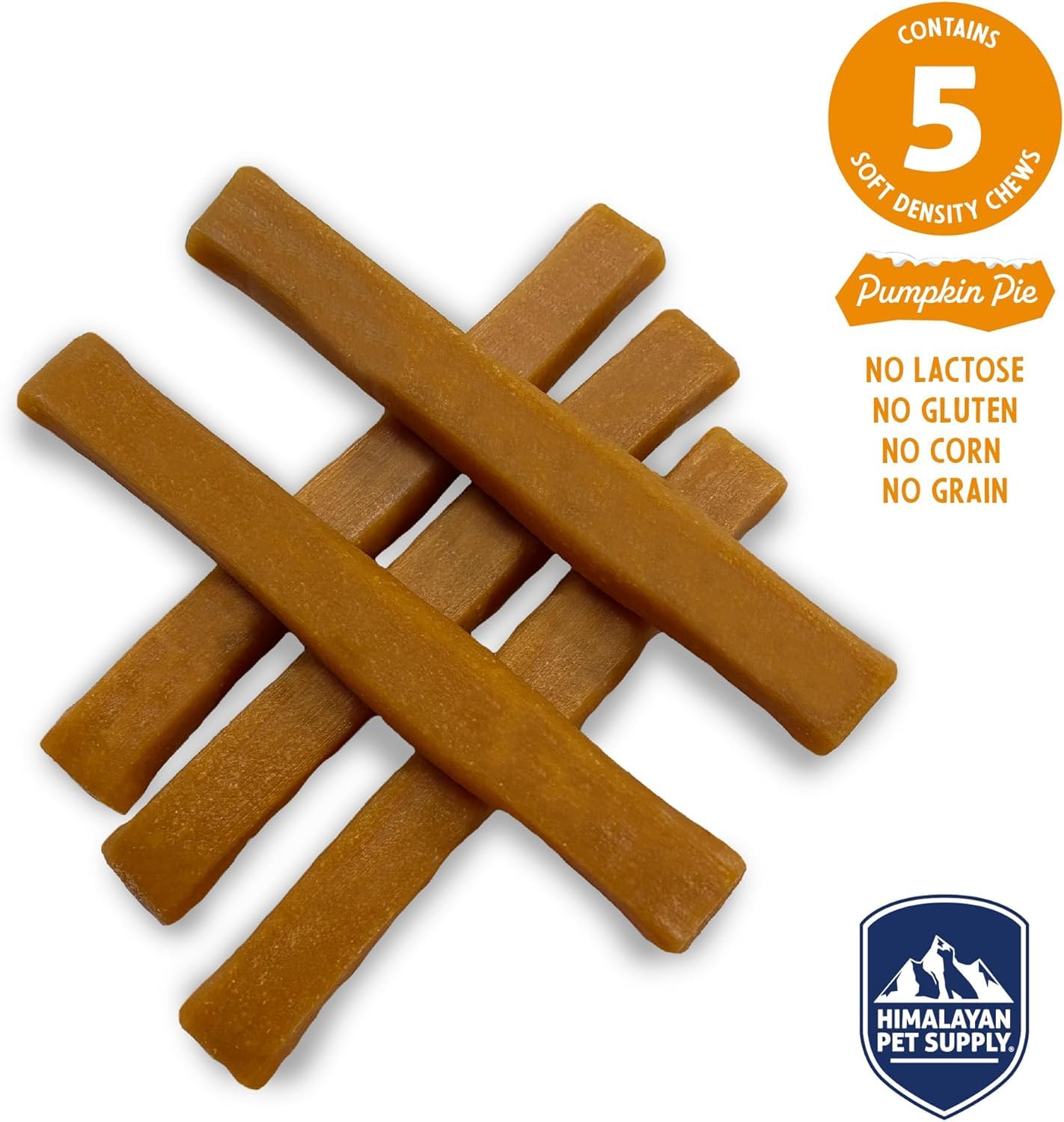 Himalayan Pet Supply Yogurt Sticks Dog Treats in 3 Flavors: 1 Pumpkin, 1 Peanut Butter & 1 Bacon Flavor (3 Bags Total, 5 Sticks/