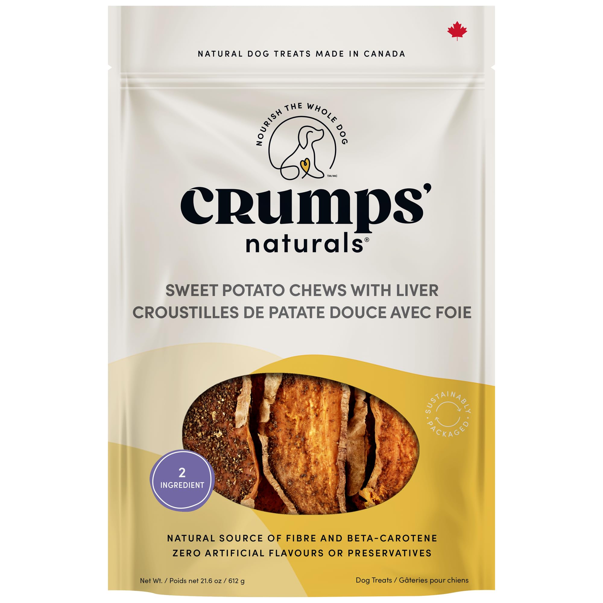 Crumps Naturals Sweet Potato And Liver For Pets, 24-Ounce Brown
