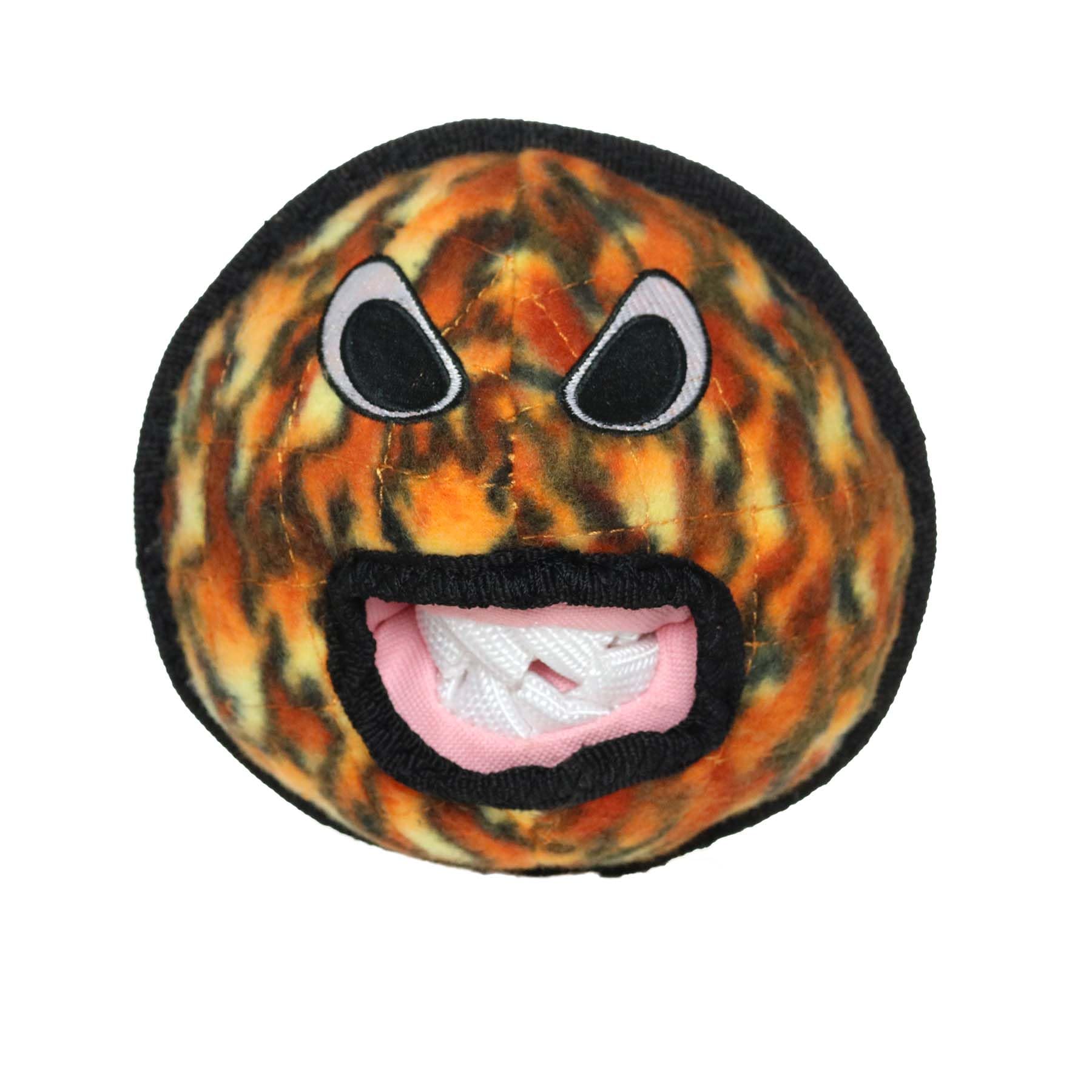 TUFFY - World's Tuffest Soft Dog Toy - Fire Alien Ball - Squeakers - Multiple Layers. Made Durable, Strong & Tough. Interactive 