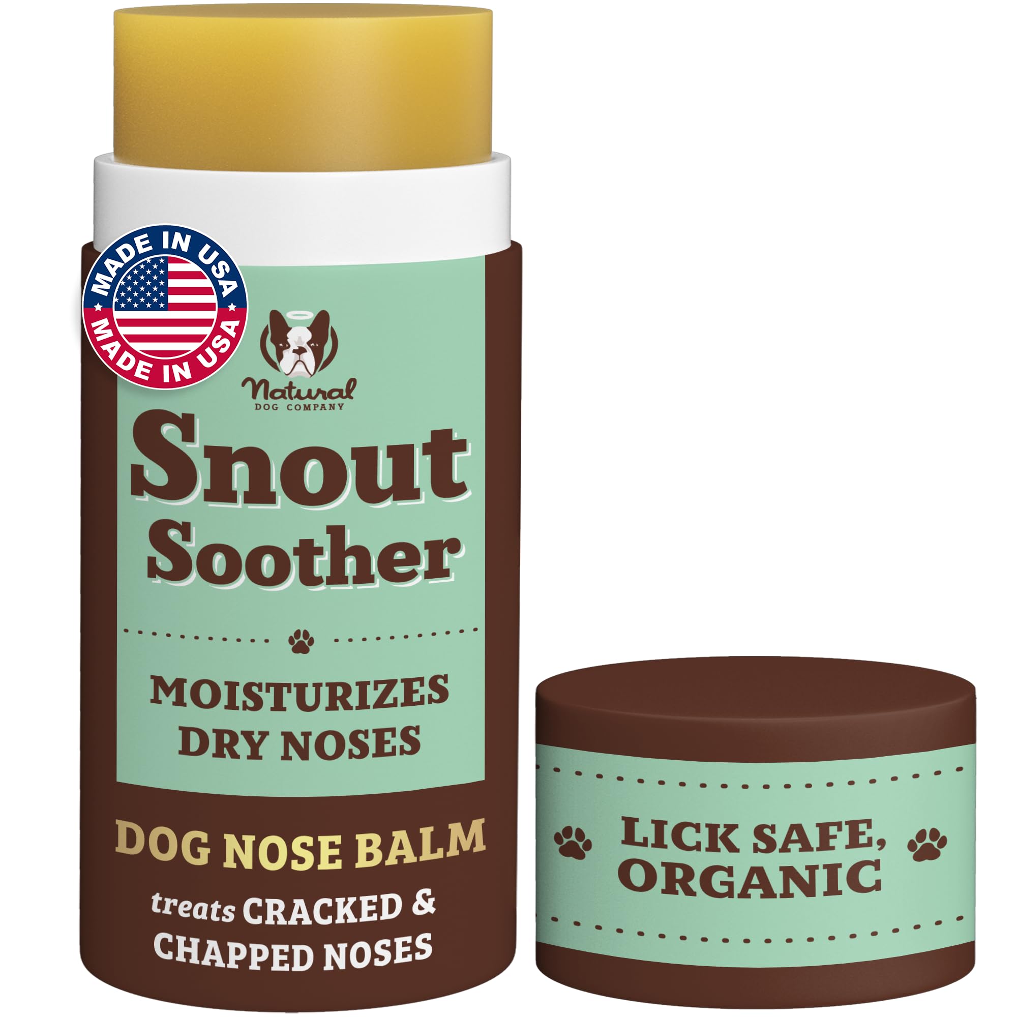Natural Dog Company Snout Soother Balm Stick 2 oz - All Natural Dog Nose Balm for Dry Cracked Snouts - Organic Moisturizing & So