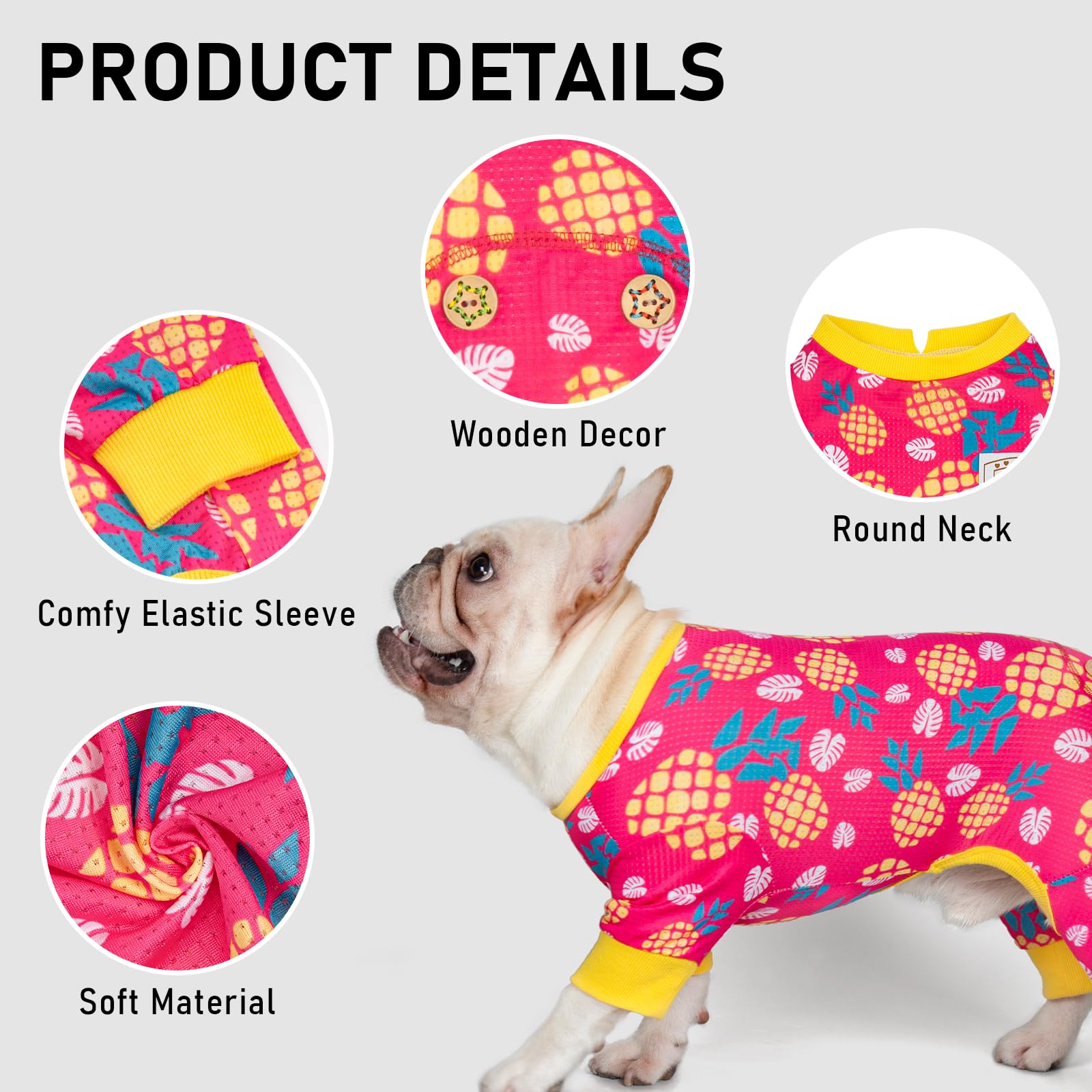 Kyeese Dog Pajamas Lightweight Dog Pjs For Small Dogs Dog Onesie Jumpsuit Dog Hair Shedding Cover
