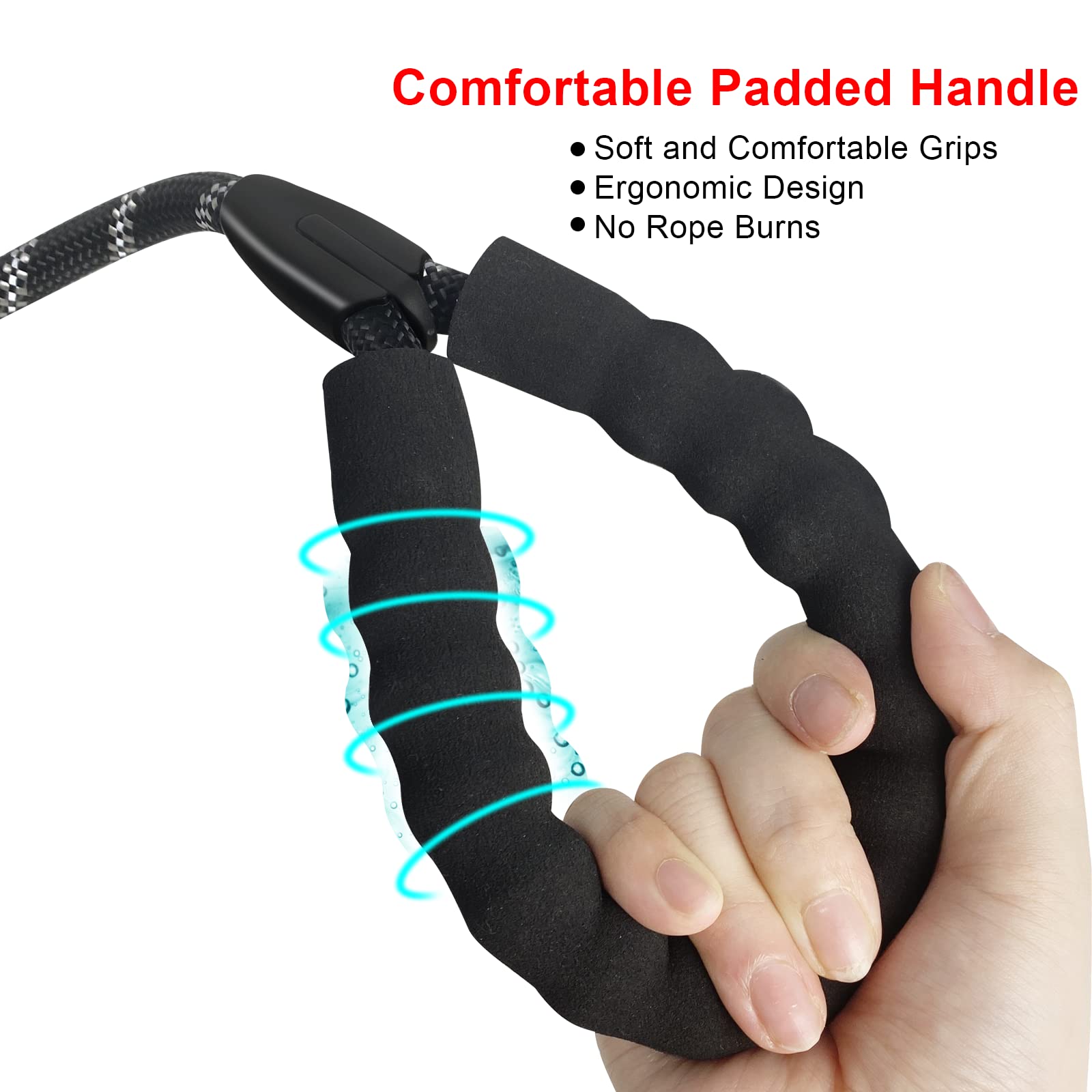 Beastron 5Ft Heavy Duty Dog Leash With Comfortable Padded Handle And Highly Reflective Threads For Medium And Large Dog’S, Black