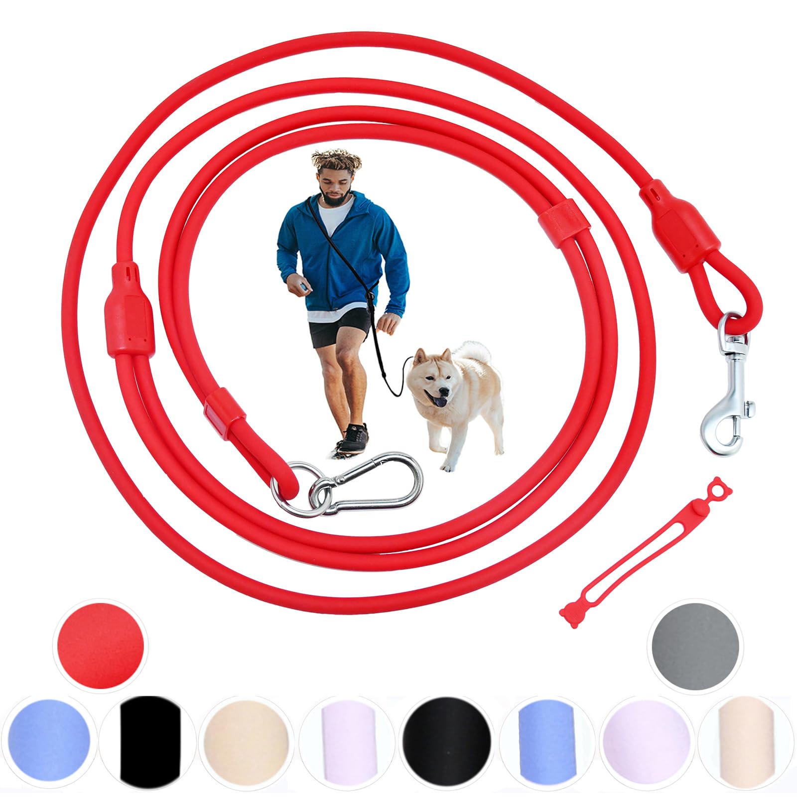 Tiesenci Hands Free Dog Leash Crossbody & Waist Leash For Dog Walking, 9-In-1 Waterproof Adjustable Puppy Collar And Pet Set No 