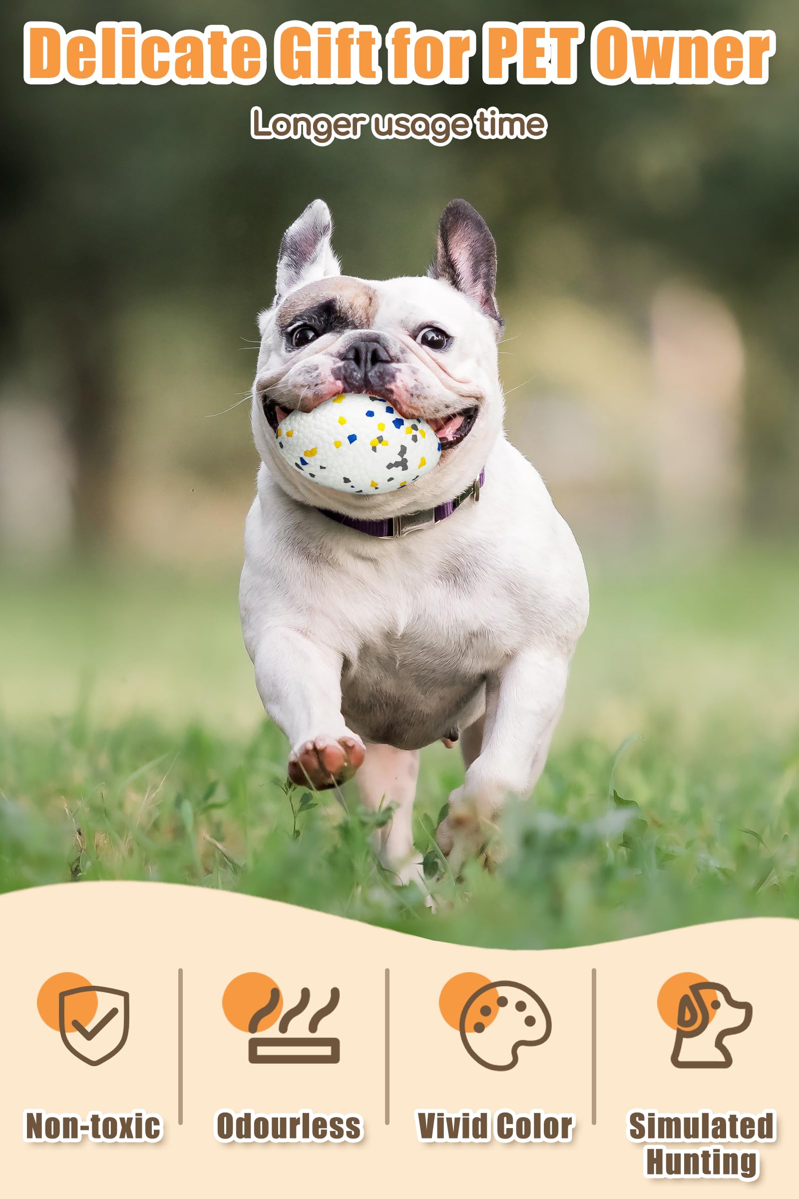 Moonorange 7.28'' Indestructible Large Bone Balls For Aggressive Chewers Durable Stick Bouncy Interactive Chew Toy For Dogs Fetc