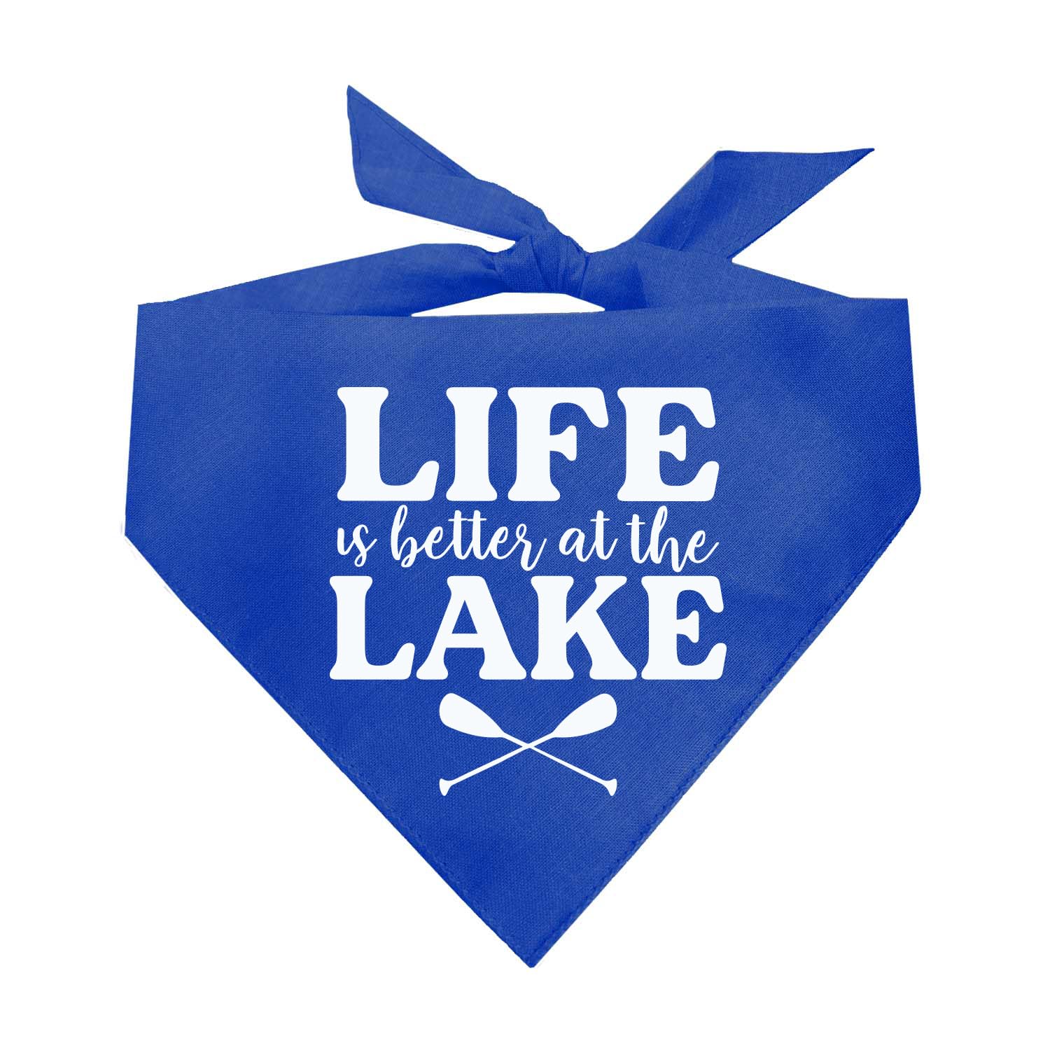 Life Is Better At The Lake Dog Bandana | 100% Cotton | Made In Usa | Boat & Fishing | Captain | Beach & Lake | Summer | Outdoors