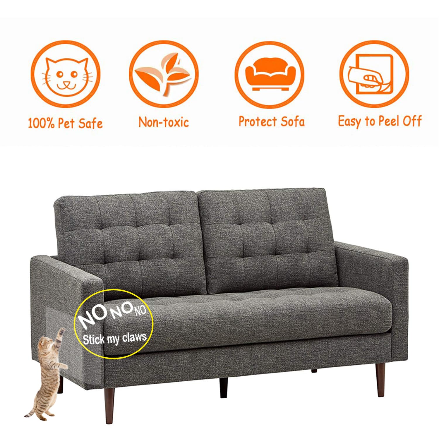 Anti Scratching Tapes, 10pcs Furniture Protectors For Cats, 0.1mm Cat Couch Protector, Clear Double Sided Cat Scratch Deterrent