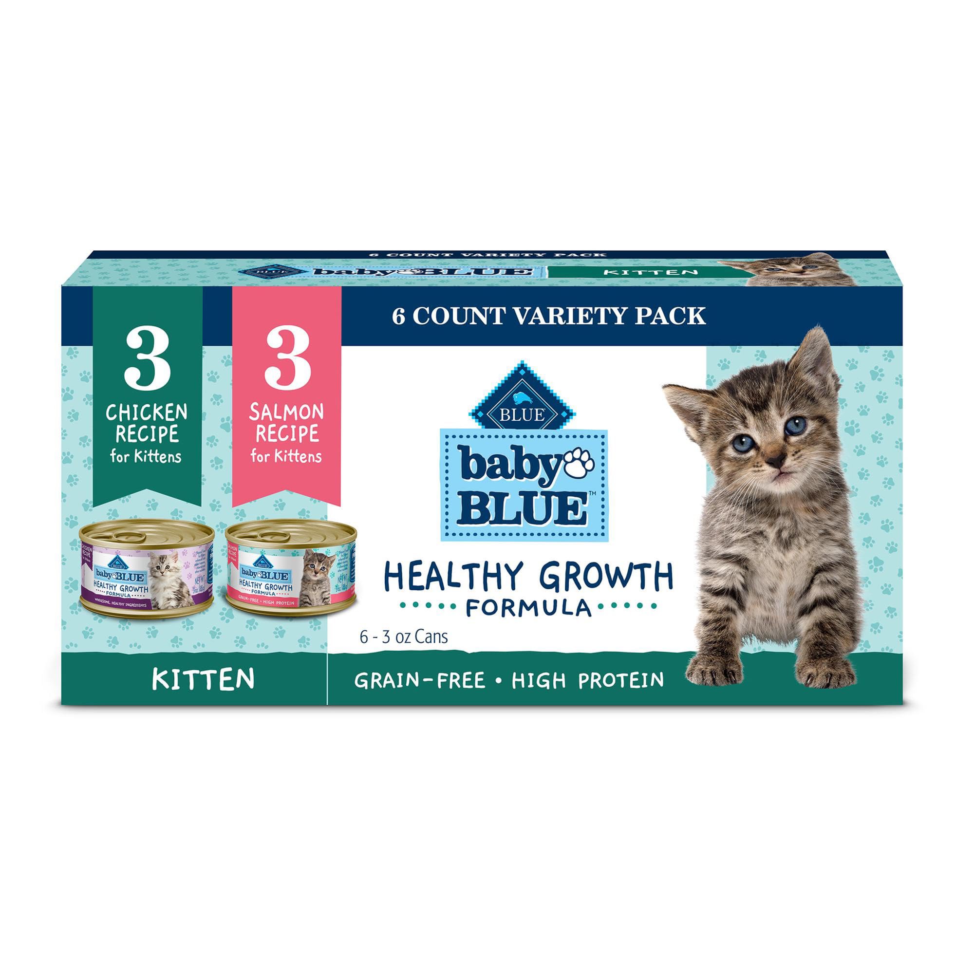Blue Buffalo Baby BLUE Natural Kitten Wet Cat Food Pat   Variety Pack, Healthy Growth Formula with DHA, High-Protein & Grain-Fre