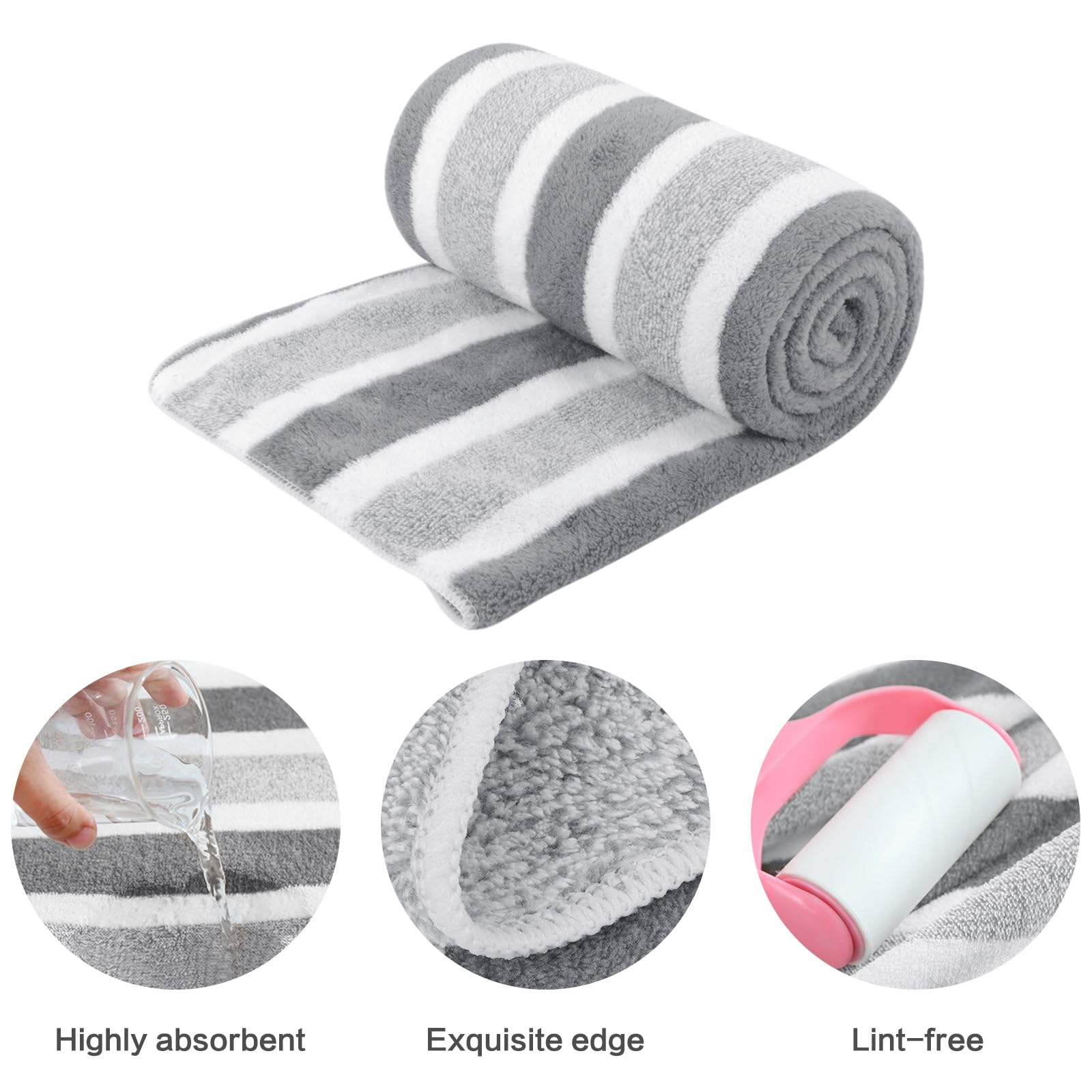 KinHwa Dog Towel Super Absorbent Pet Bath Towel Microfiber Dog Drying Towel for Small, Medium, Large Dogs and Cats 30inch x 50in
