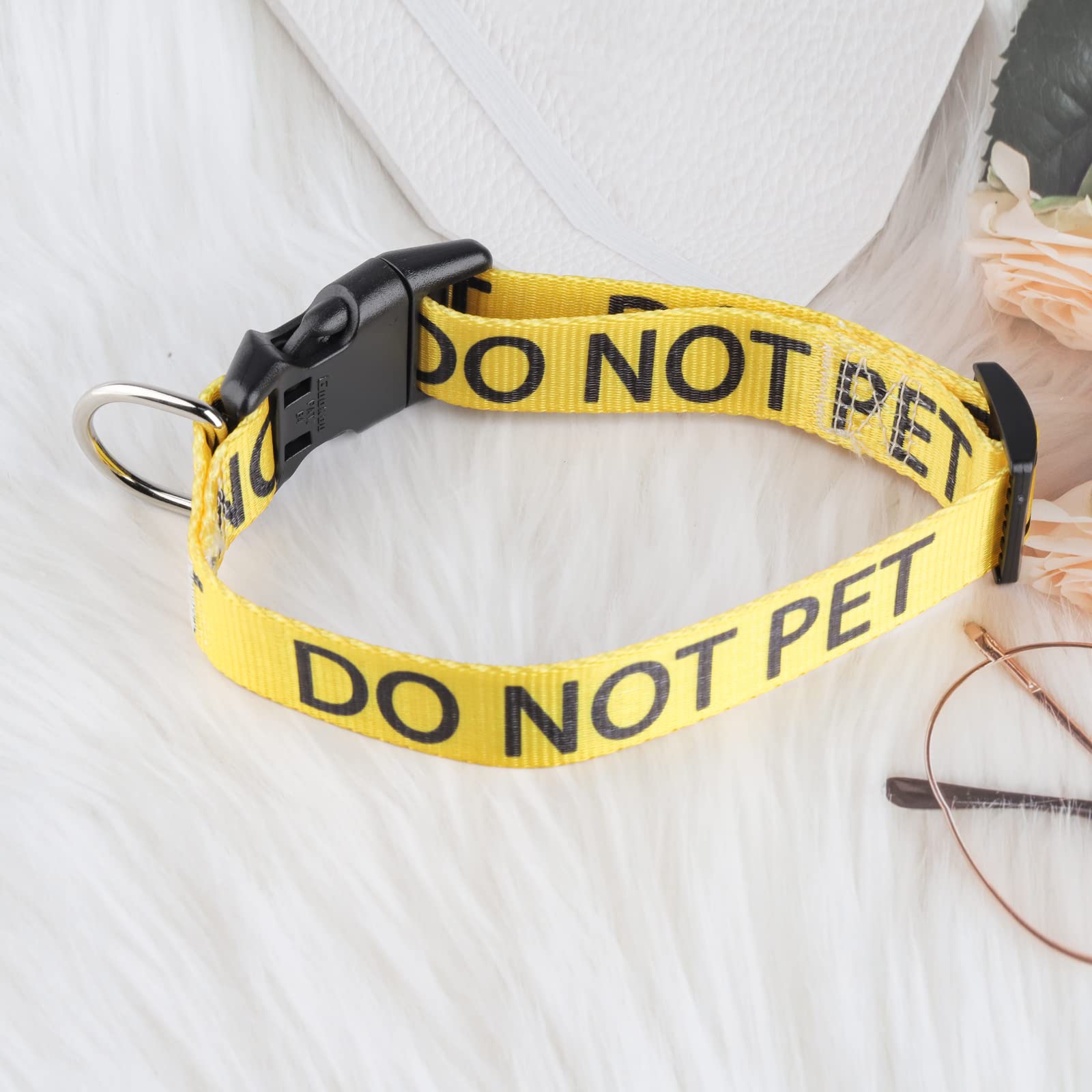Cenwa Do Not Pet/Caution Dog Collar Stay Away Dog Collar Do Not Touch Dog Collar (Yellow Do Not Pet)