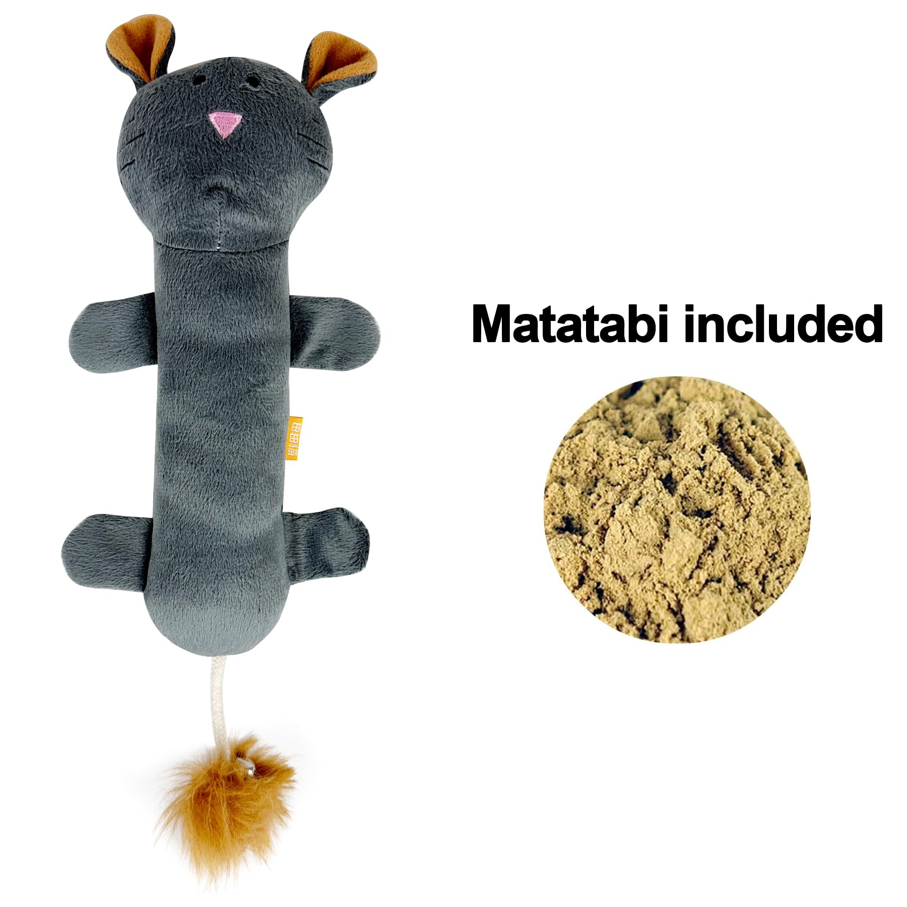 Ttcat Catnip Silvervine Matatabi Pillow For Cats, Kicker Toy, Large Size Cat Plush Toy (Mouse)