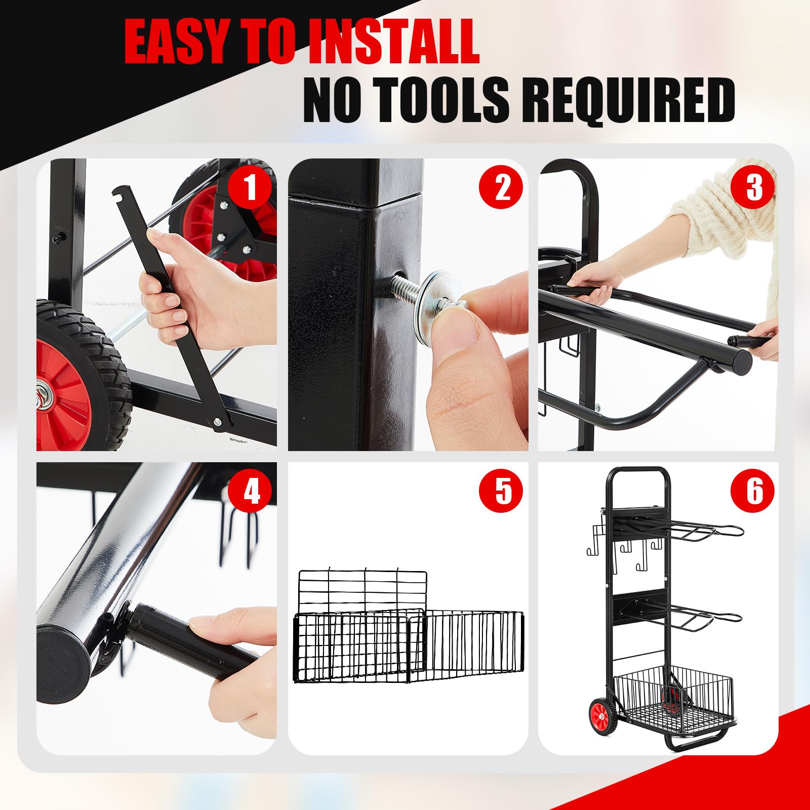 Daisyinner Rolling Saddle Cart With Wheel Saddle Rack Dolly Heavy Duty Horse Equipment Cart Foldable Horse Tack Cart For Storage