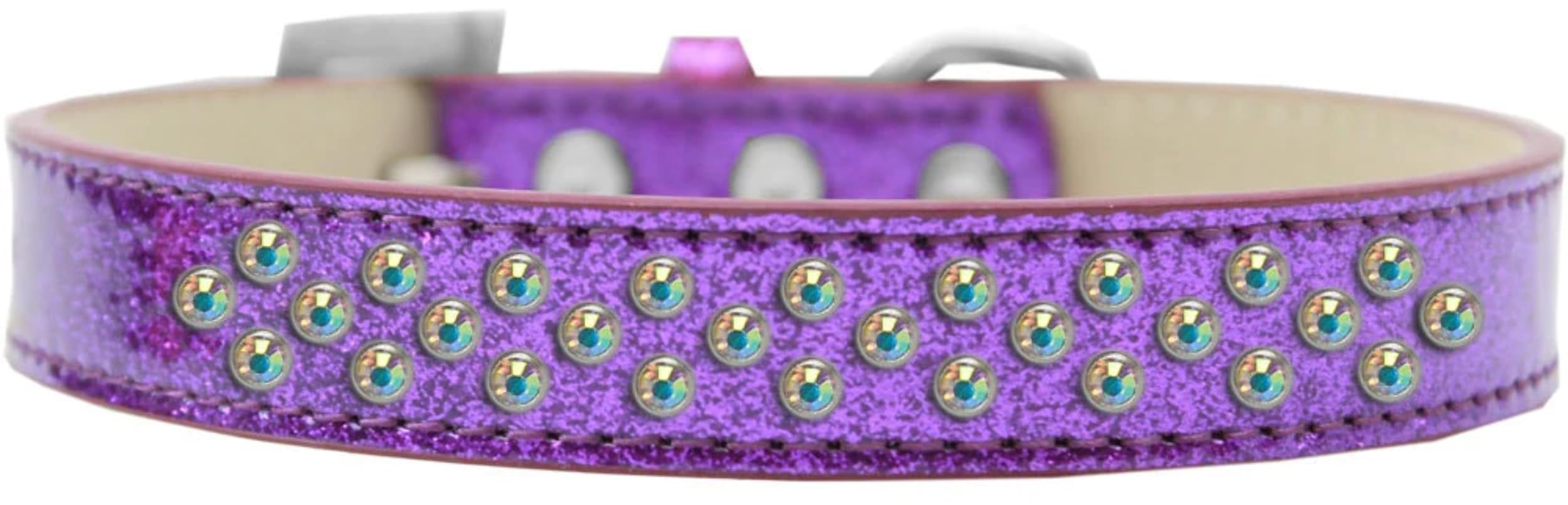 Dog, Puppy & Pet Ice Cream Collar, Aurora Borealis Crystal Rimsets Sprinkles Black 18
