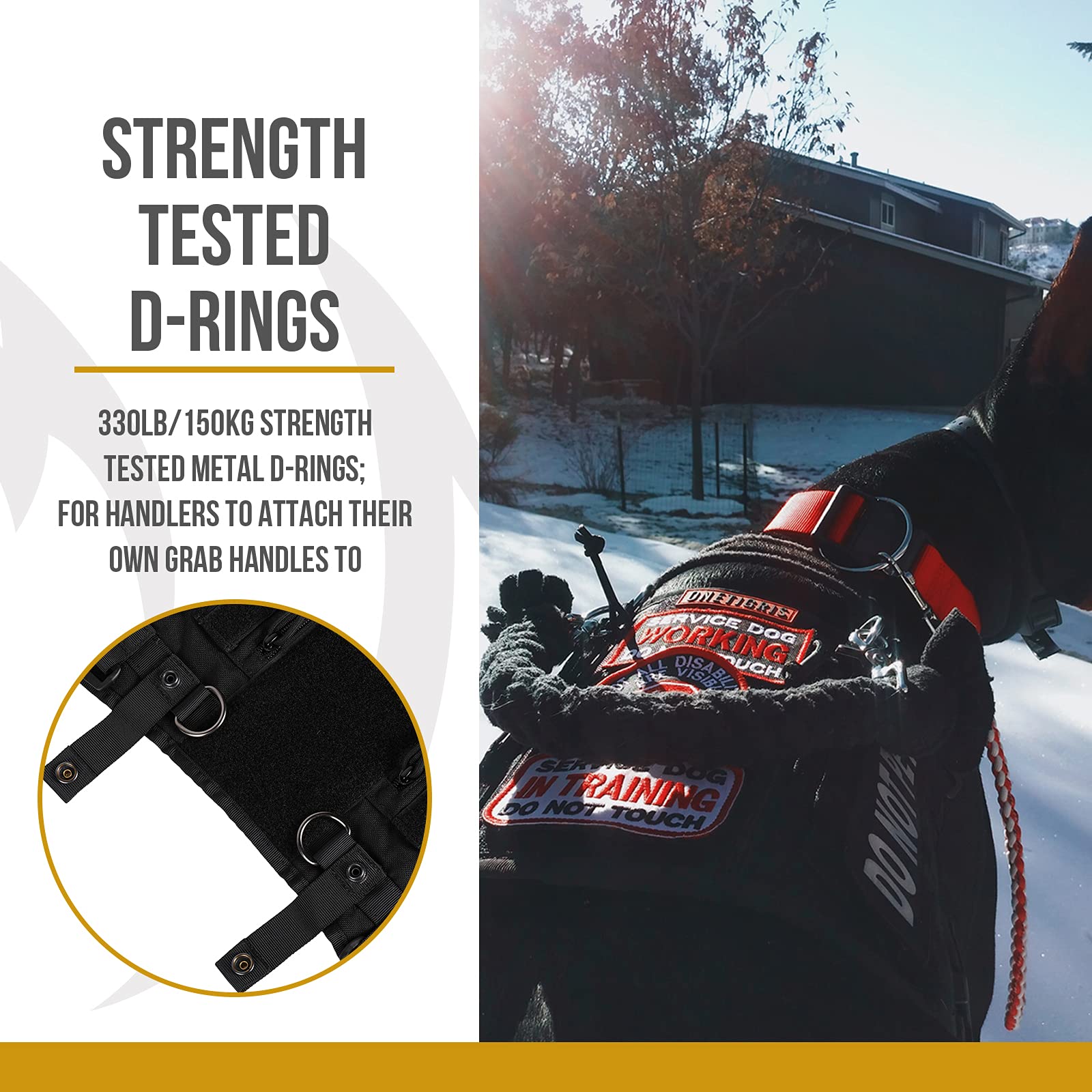 OneTigris Service Dog Harness No-Pull Dog Harness Adjustable Comfort Pet Dog Vest Harness for Outdoor Walking