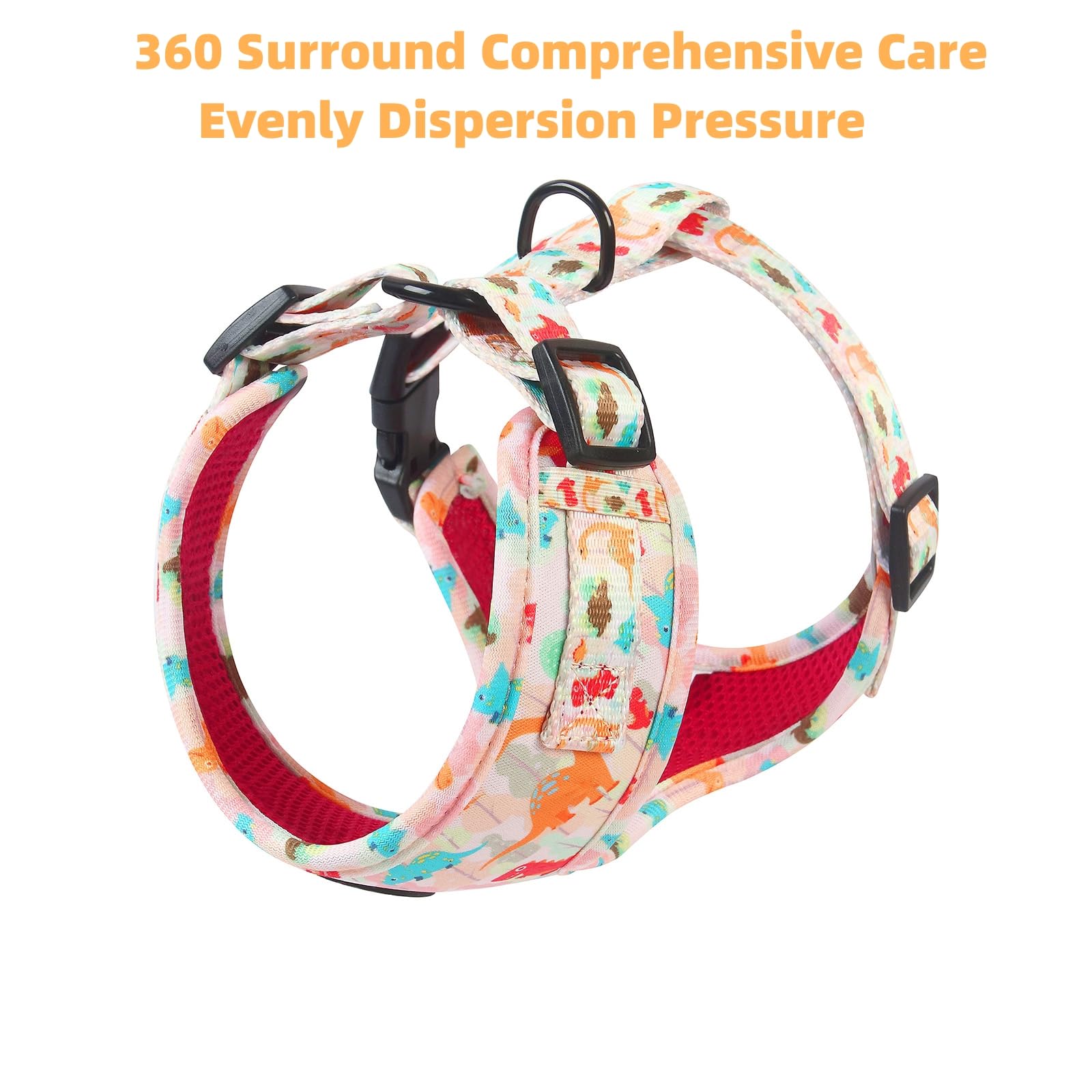 Adjustable Dog Harness and Leash Set for Girl Air Mesh Dog Vest Harness 5Ft Dog Training Leash with Soft Handle Pet Escape Proof