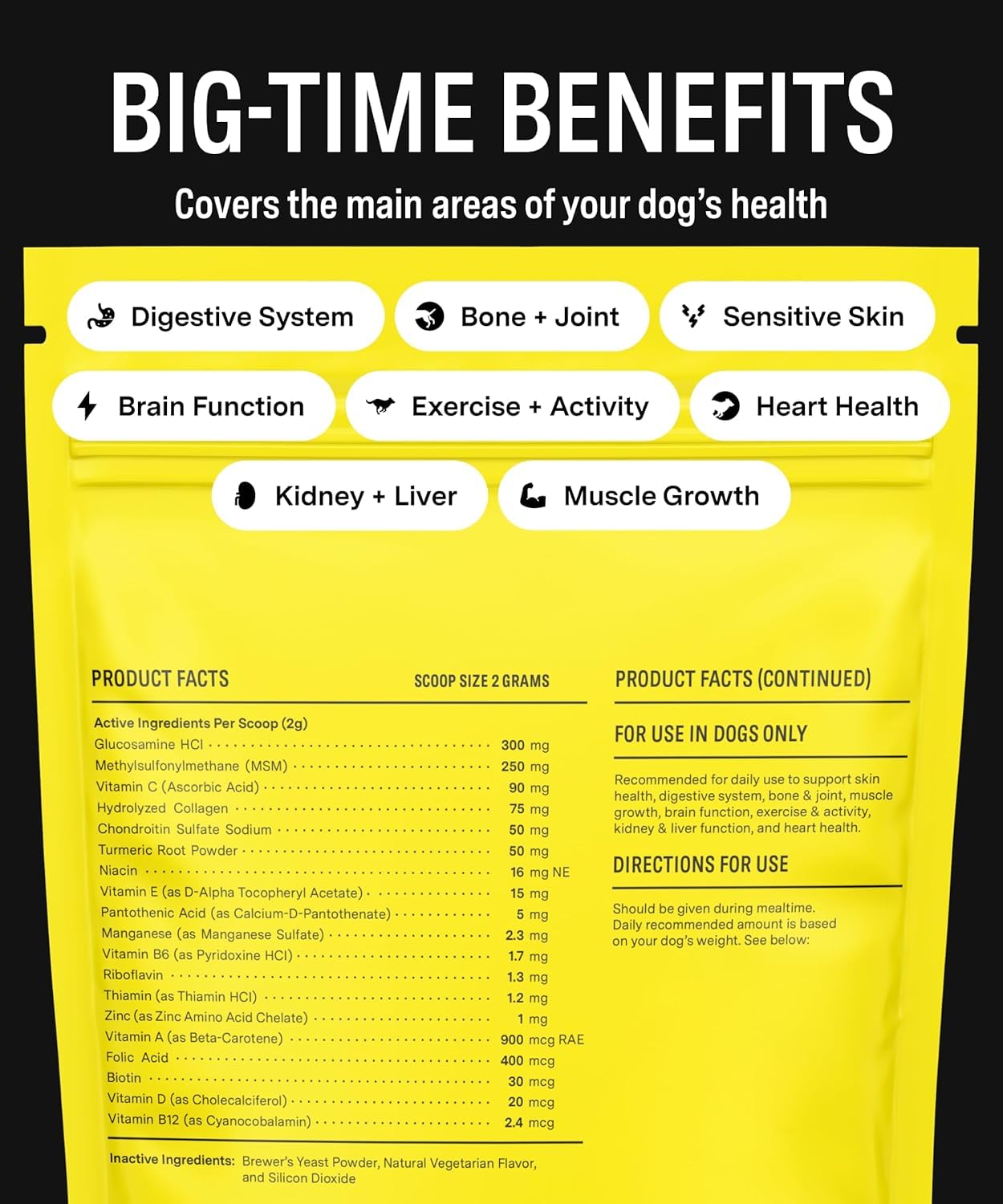 Fi 8-in-1 Dog Supplement Powder for Bone, Skin, Digestion & Immunity - 90 Scoops, Vet-Formulated for All Life Stages
