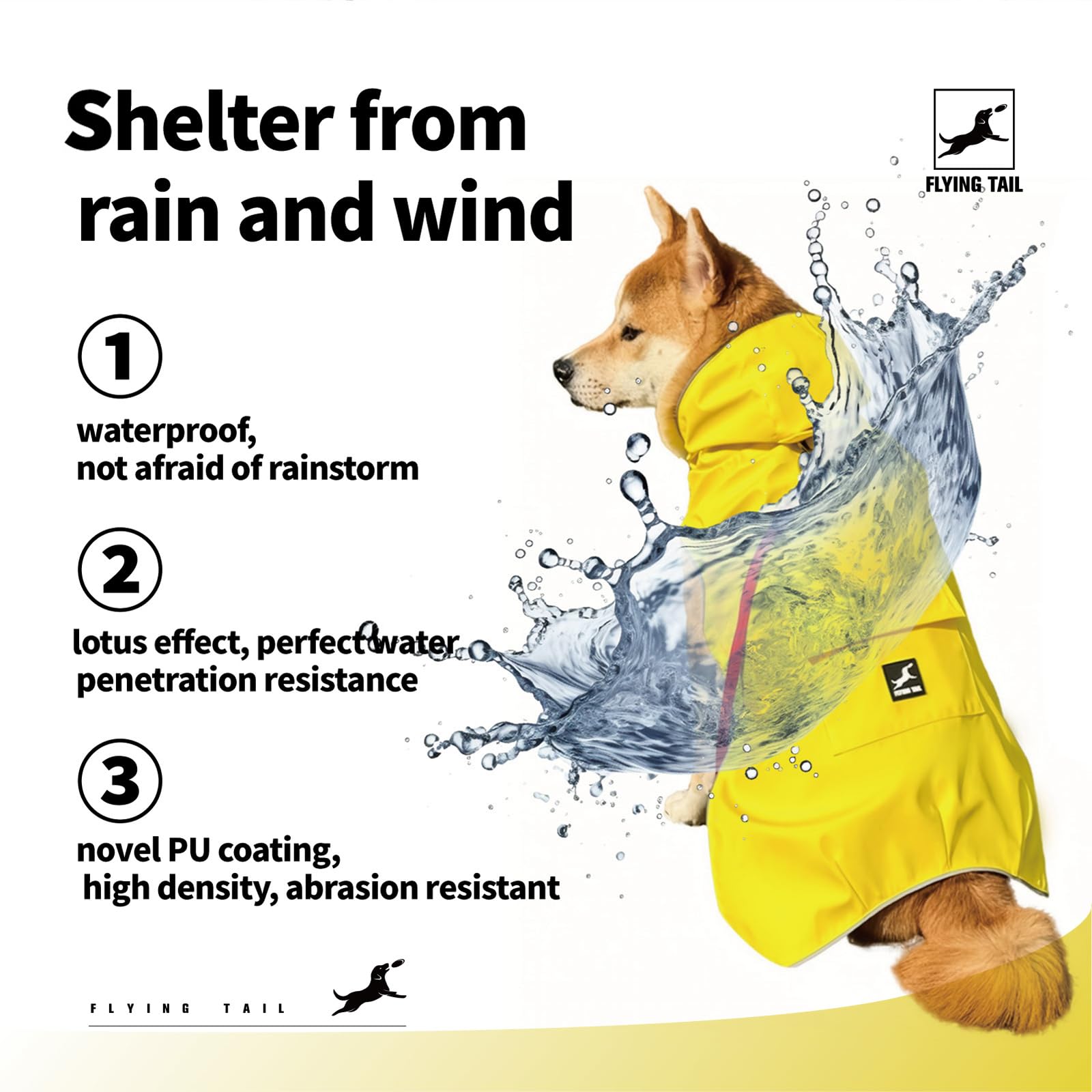 Dog Raincoat Waterproof Reflective Jacket - Lightweight Hooded Poncho With Adjustable Belly Strap & Leash Hole - Rain Slicker Co