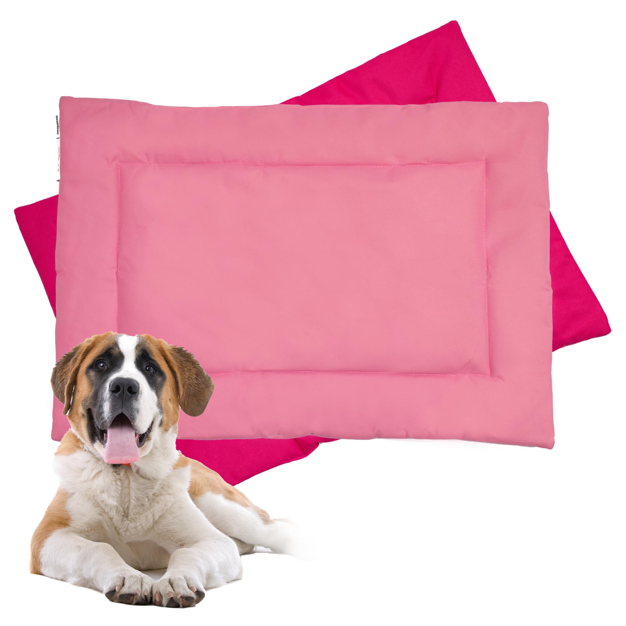 Downtown Pet Supply Dog Crate Pad, X-Large, 42 X 27, Dark And Light Pink, Waterproof, Ripstop Nylon Fabric, Chew Proof, Machine 