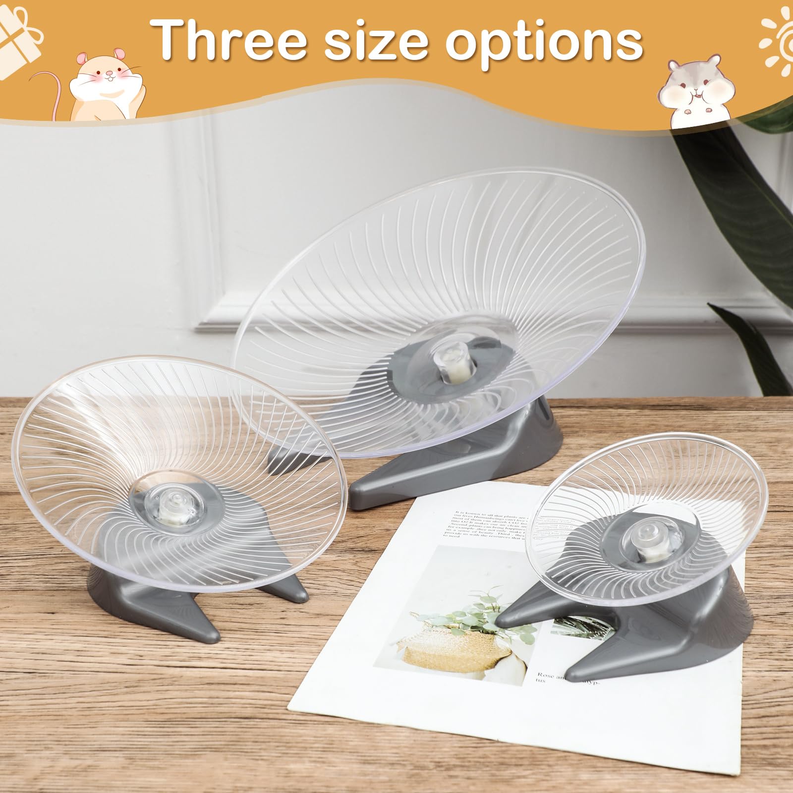 Nedenyou Silent Hamster Exercise Wheels - Quiet Spinner Hamster Running Wheels With Adjustable Stand For Gerbils Mice Or Other S
