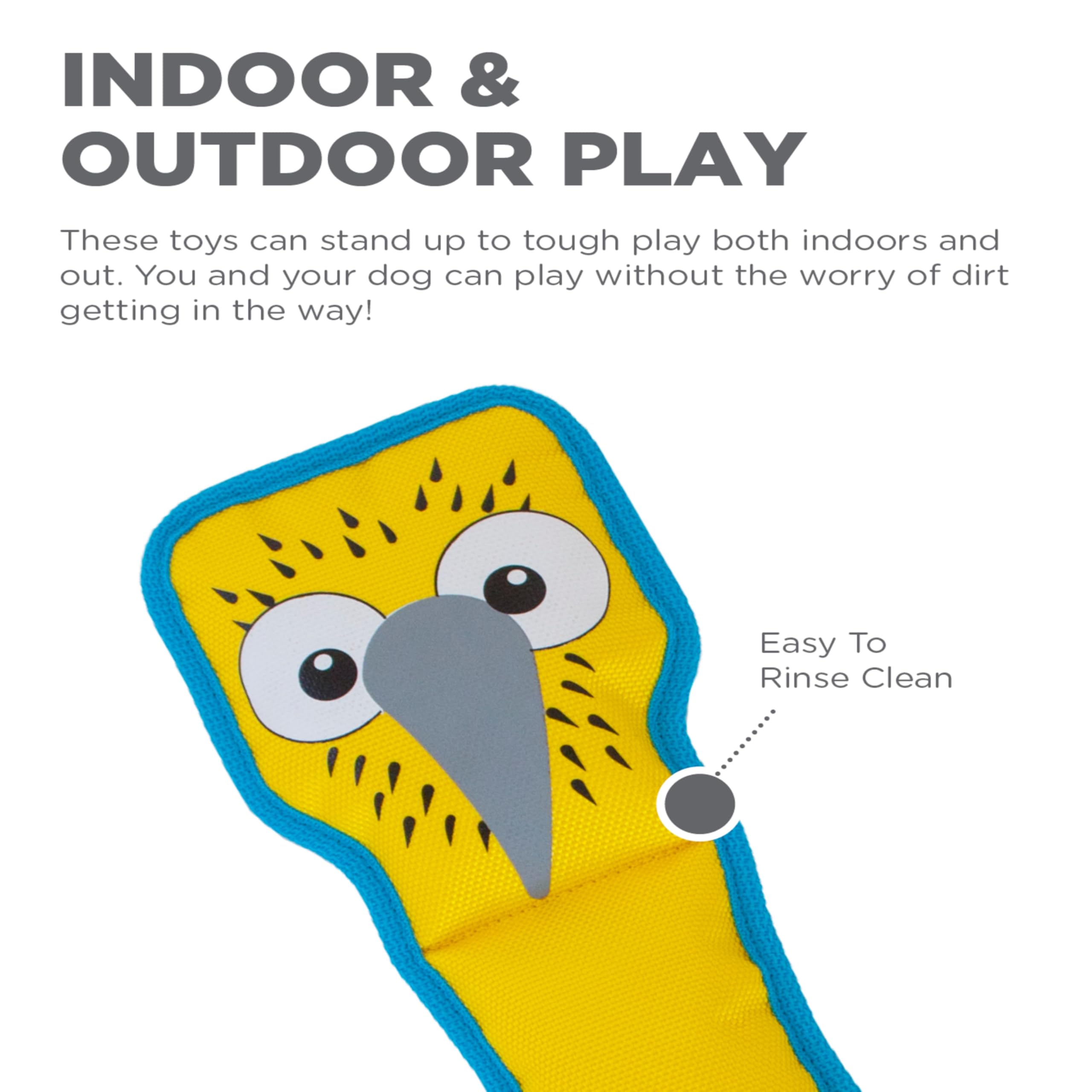 Outward Hound Fire Biterz Boobie Bird Plush Firehose Material Interactive Dog Toy, Medium