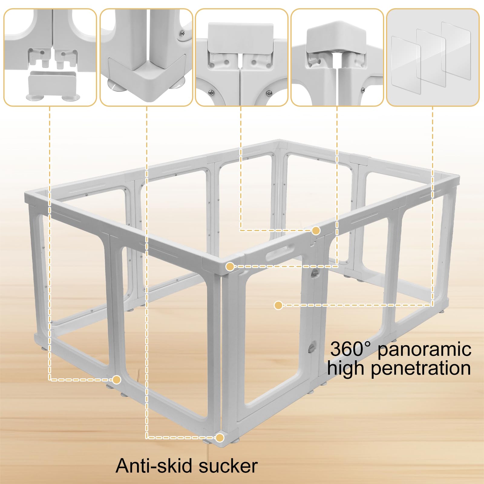 Ligefoy Acrylic Dog Pen,Clear Dog Play Pen For Puppy Cat Rabbit Ferret Transparent Easy Assemble Whelping Crate Kennel Cage Encl