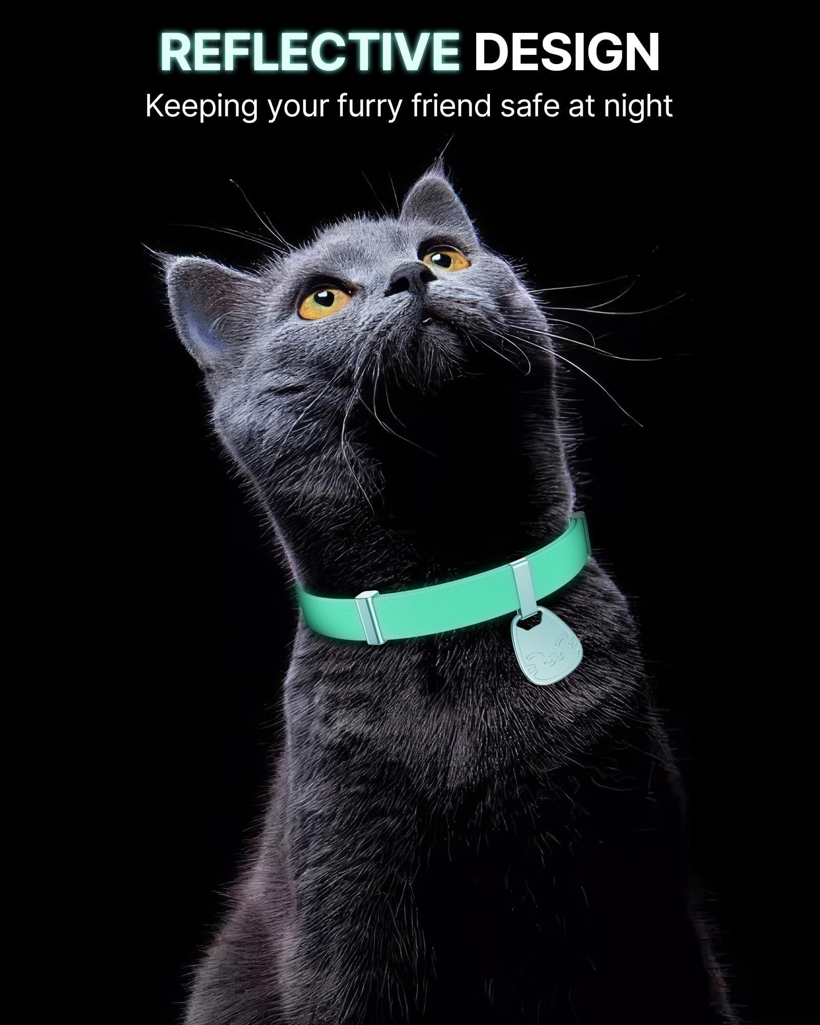 Cat Collar With Name Tag Breakaway: Reflective Kitten Collars With Qr Code Id Tag For Girl Boy Cats, Ultra Soft & Elastic Adjust