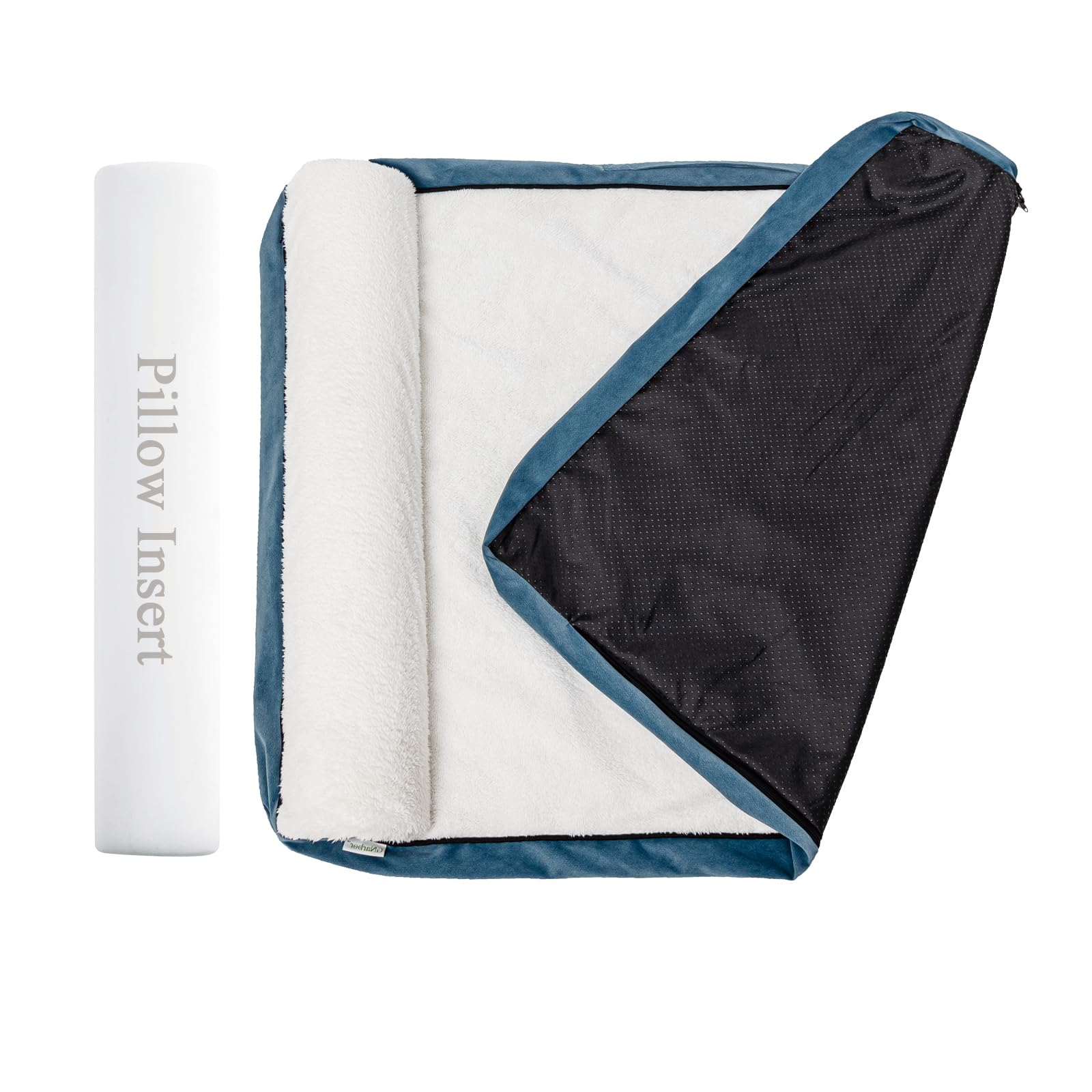 Replacement Dog Bed Covers With Soft Plush Fabric And Built-In Orthopedic Pillow, 30X20X3 Inches, Cover Only With Pillow Cushion