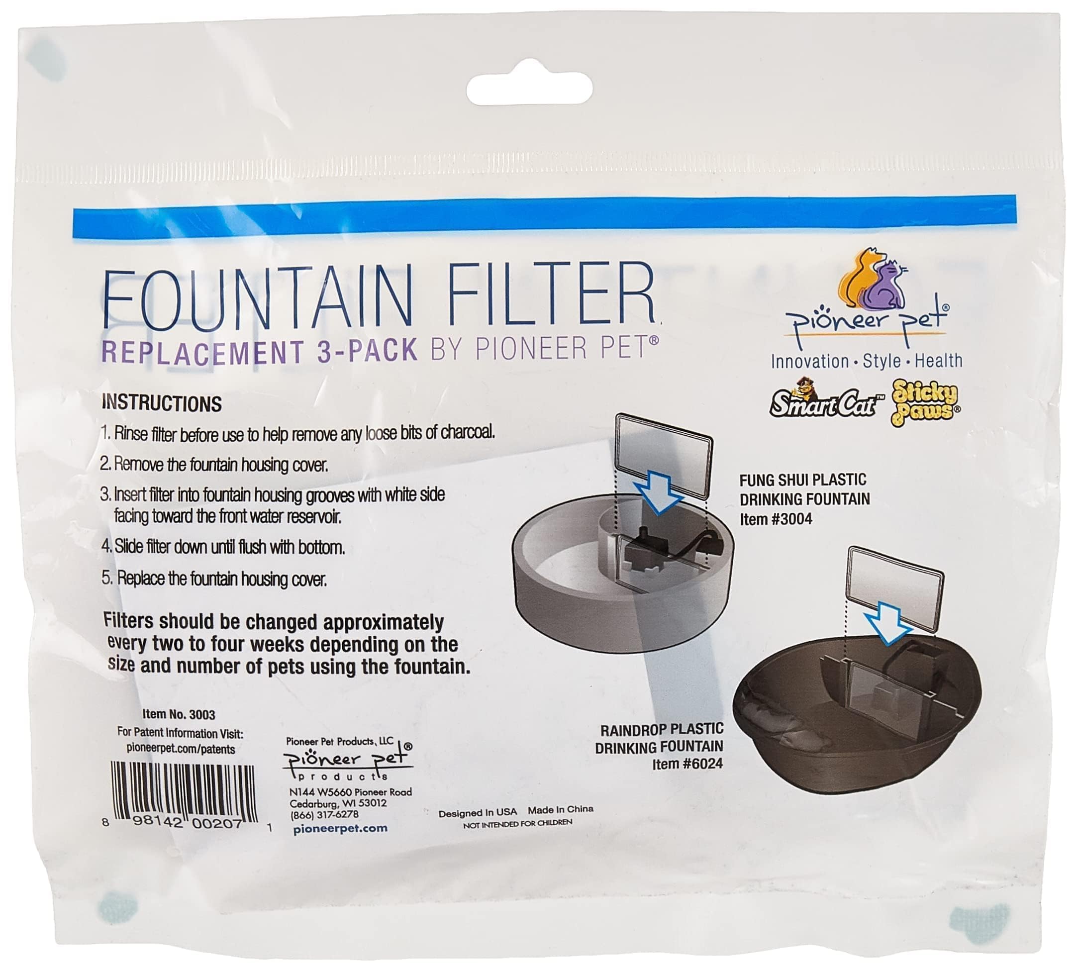 Pioneer Pet Replacement Filters For Plastic Fountains