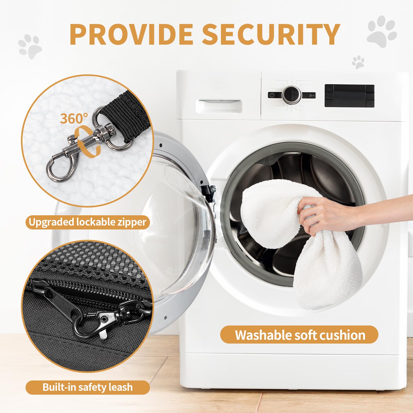 Petsfit Airline Approved Pet Carrier for Small Cats, 16.5x8.6x11, Escape Proof, Black with Lockable Zippers, TSA Compliant