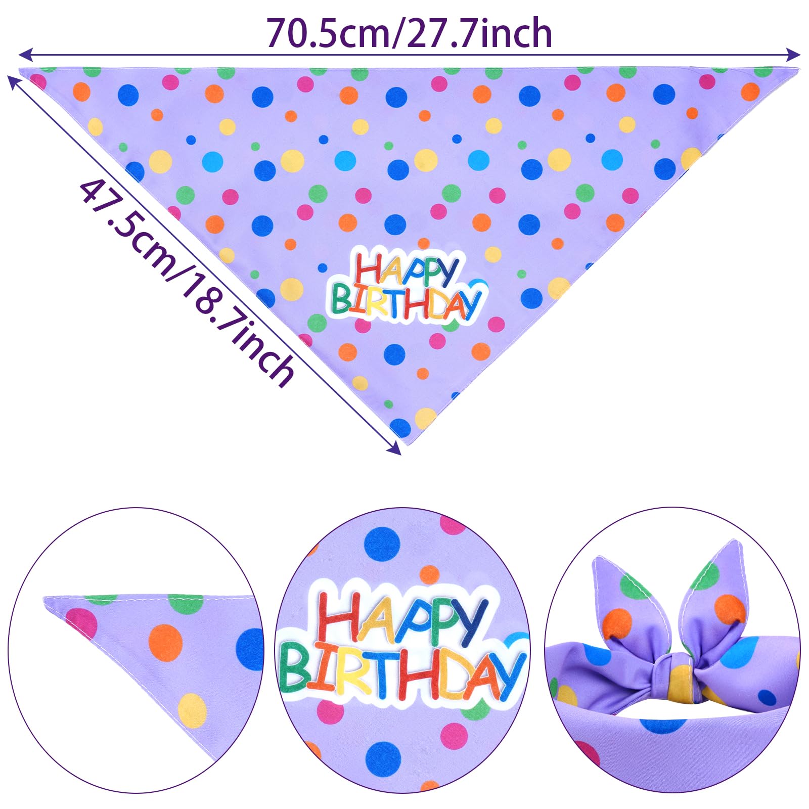 Hoyuwak Dog Birthday Party Supplies Girl Dog Birthday Bandana Tutu Set Cute Hat Bow Tie Set For Large Medium Small Dogs