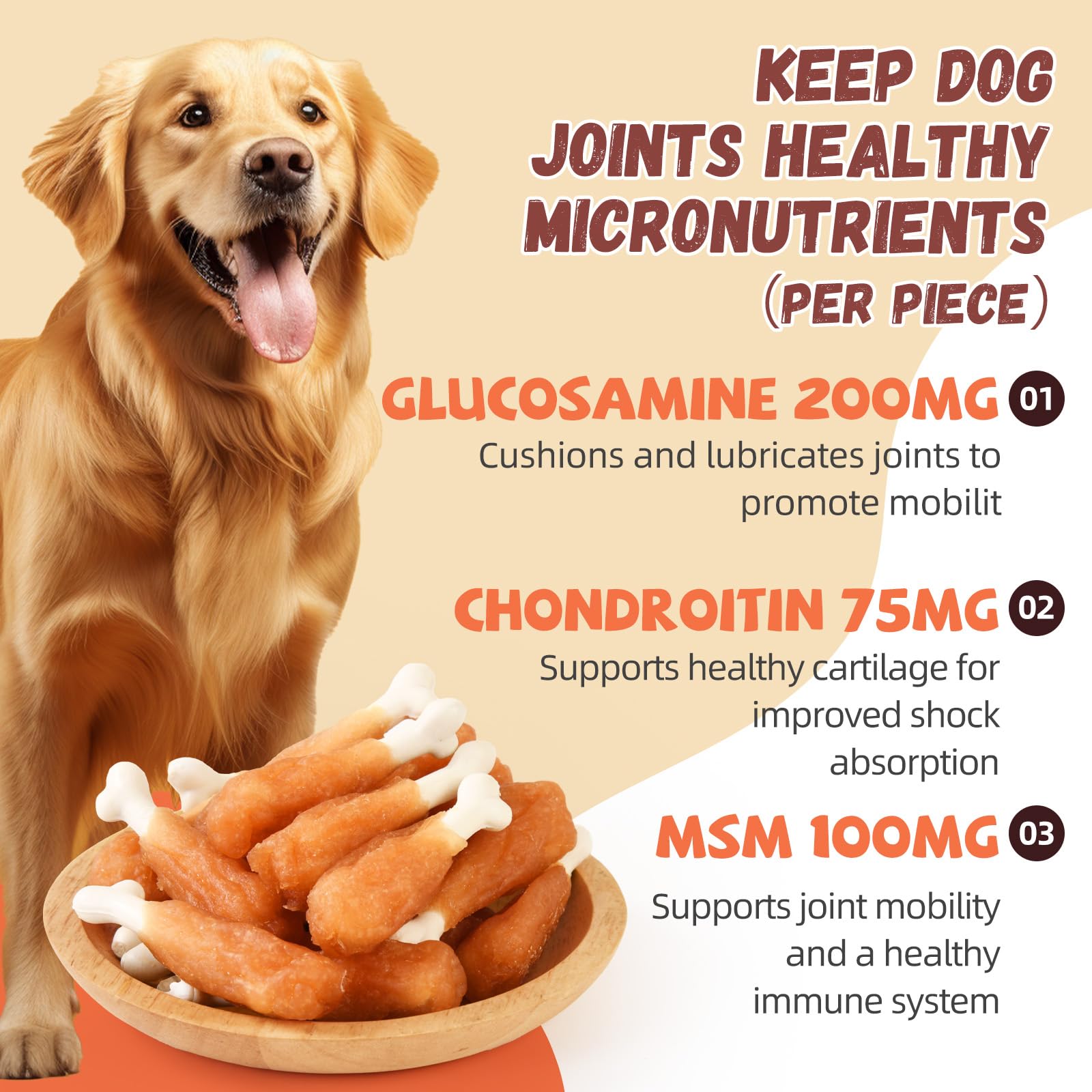 Pawmate Chicken Wrapped Calcium Bone Dog Treats, Rawhide-Free, 10.6 oz, Chewy Snacks for Medium Large Dogs