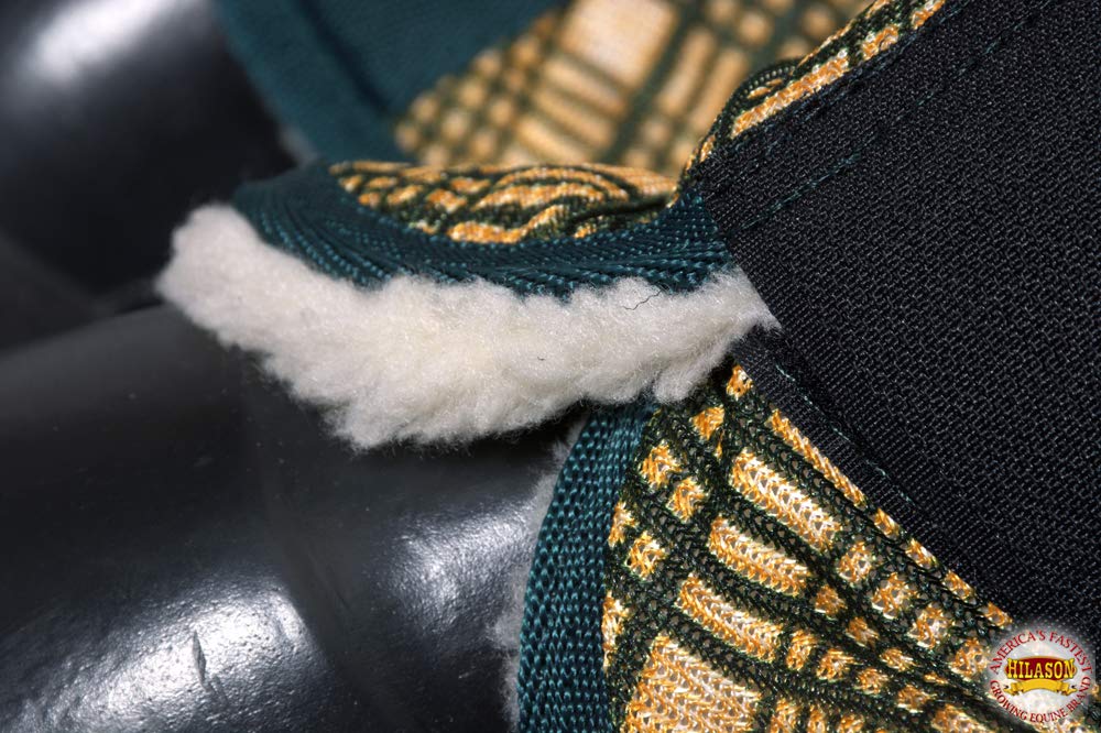 HILASON X Large Horse Fly Boots Uv Protection Fleece Lined 4 Pack Plaid Leg Boot Shoofly Leggings for Horses Hoof Boot Splint