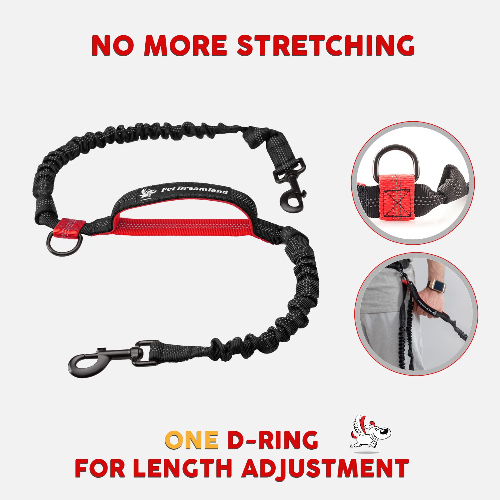 Adjustable Hands Free Dog Leash For Running | Waist Leash For Dog Walking Small Breeds | Dog Running Leash | Hiking Leash For Medium Dogs | Service Dog Leash Belt | Bungee Dog Leash | Hands Free Leash