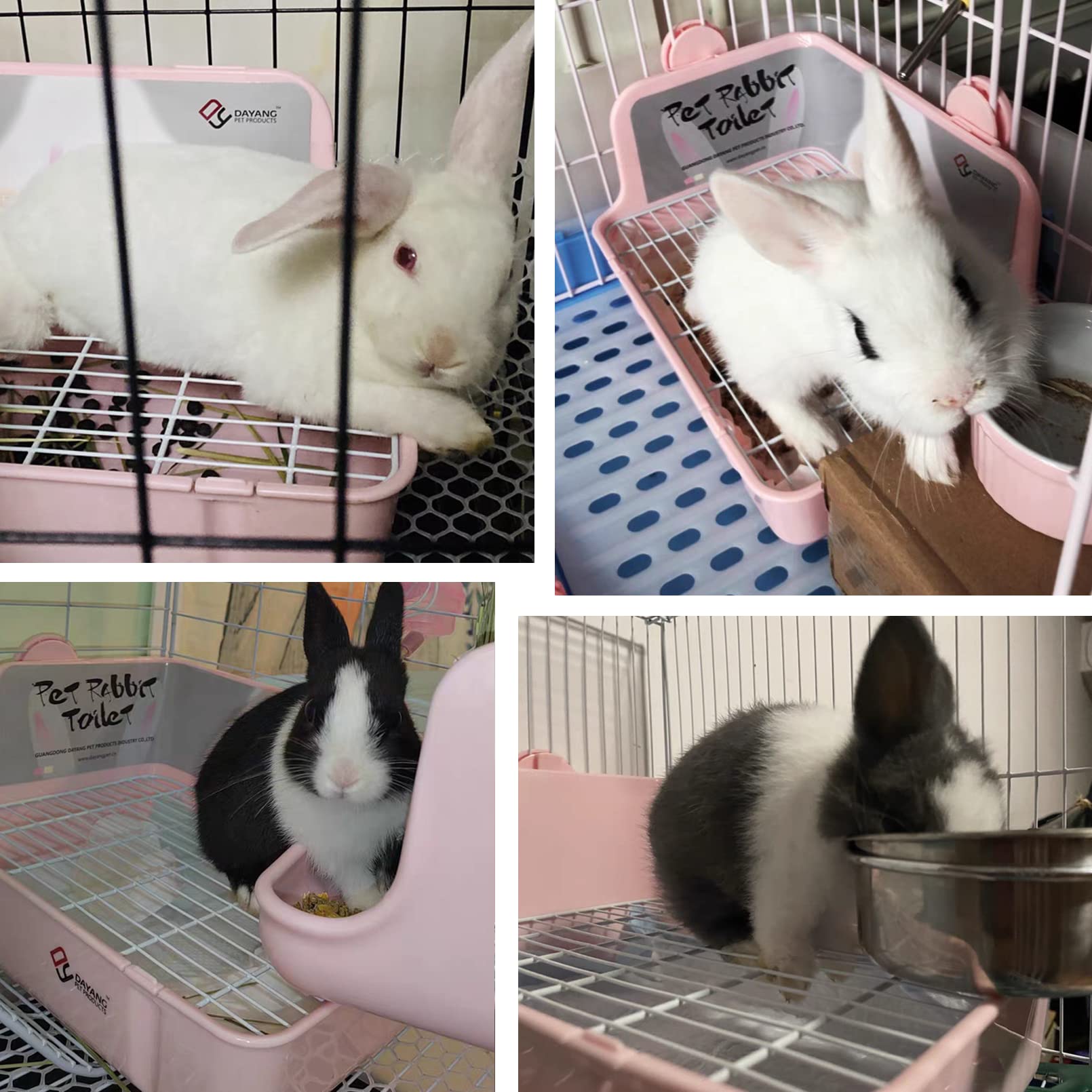 Bunny Litter Box With Grate, Rabbit Corner Litter Pan, Pet Toilet Potty Trainer With Scoop & Disposable Liner For Guinea Pig Ferrets Chinchilla