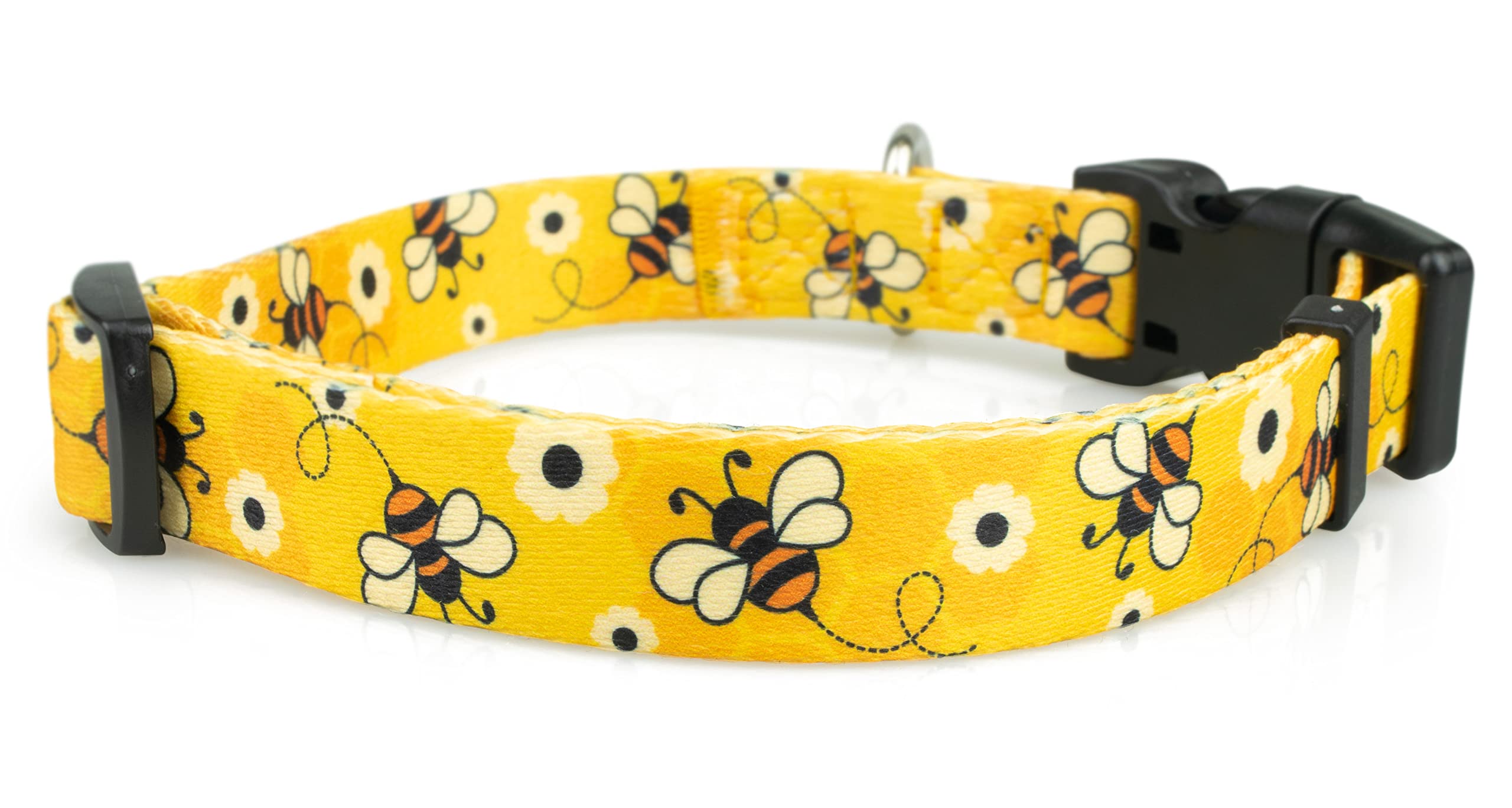 Limeloot Bees Dog Collar, Adjustable Dog Collar for Male and Female Dogs, Small