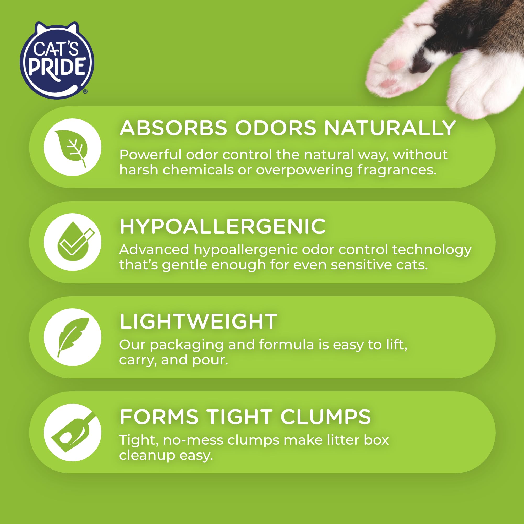 Cat'S Pride Lightweight Clumping Litter: Natural - Powerful Odor Control - Unscented, 10 Pounds