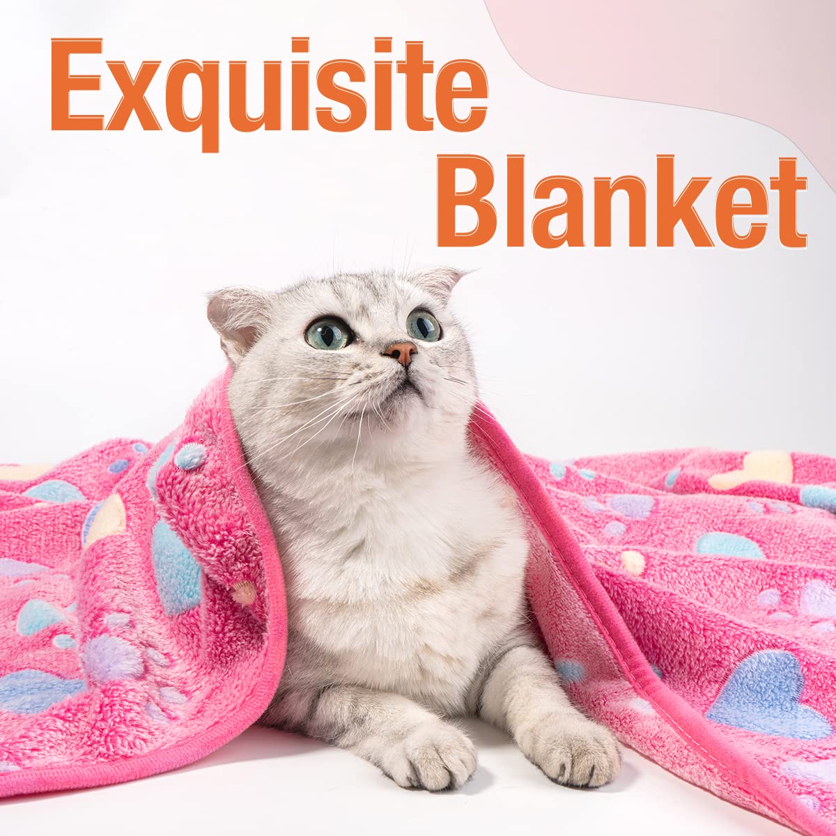 Pet Soft Blankets For Dogs - Fluffy Cats Dogs Blankets For Small Medium & Large Dogs, Cute Print Pet Throw Puppy Blankets Fleece