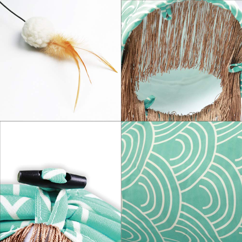 Petest Cat Tunnel Comfy Collapsible Tunnel With Boredom Relief Plush Ball, For Bunny Rabbits, Kittens, Ferrets, Puppy And Dogs