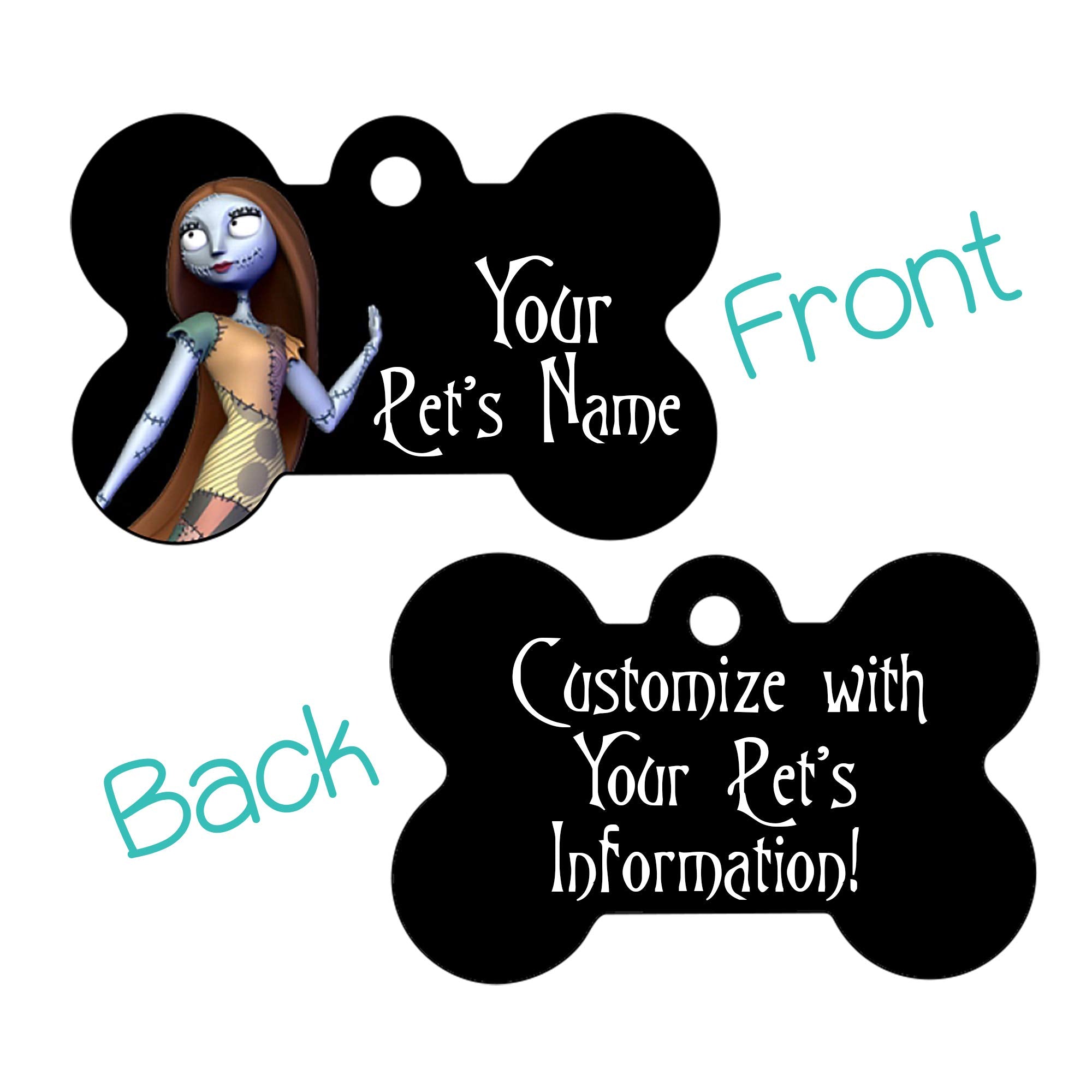 Double Sided Pet Id Tags For Dogs & Cats Personalized For Your Pet (Sally, Bone Shaped)