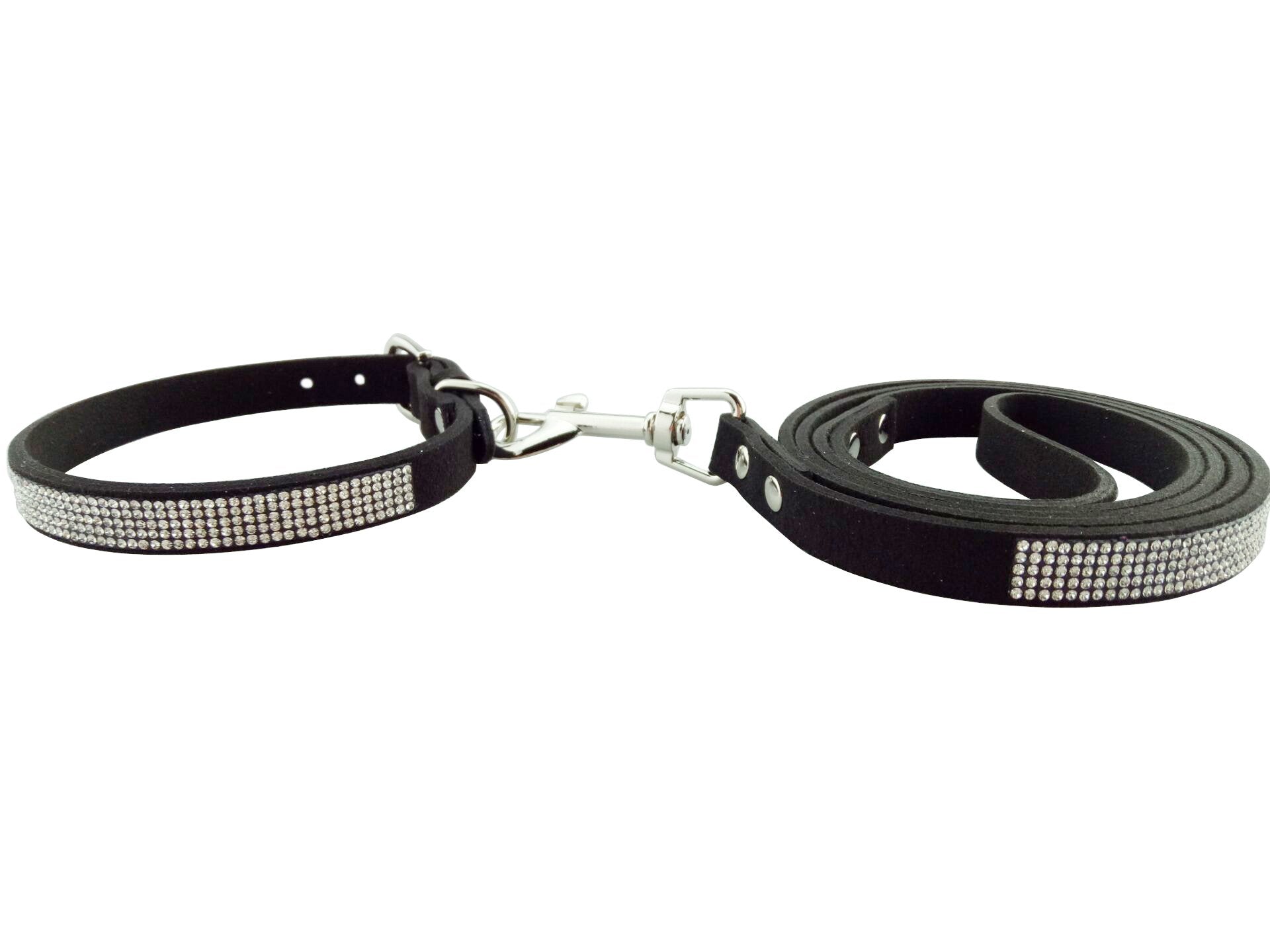 Jwpc Bling Rhinestone Dog Leash - 4 Ft Long & 5/8' Wide - Dog Leash For Medium Small Dogs/Cats Training Walking And Running,Black