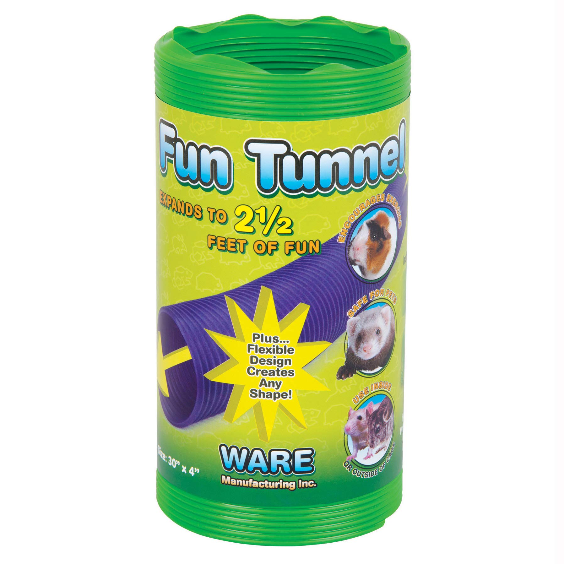 Ware Manufacturing Fun Tunnels Play Tube For Small Pets, 30 X 4 Inches - Medium