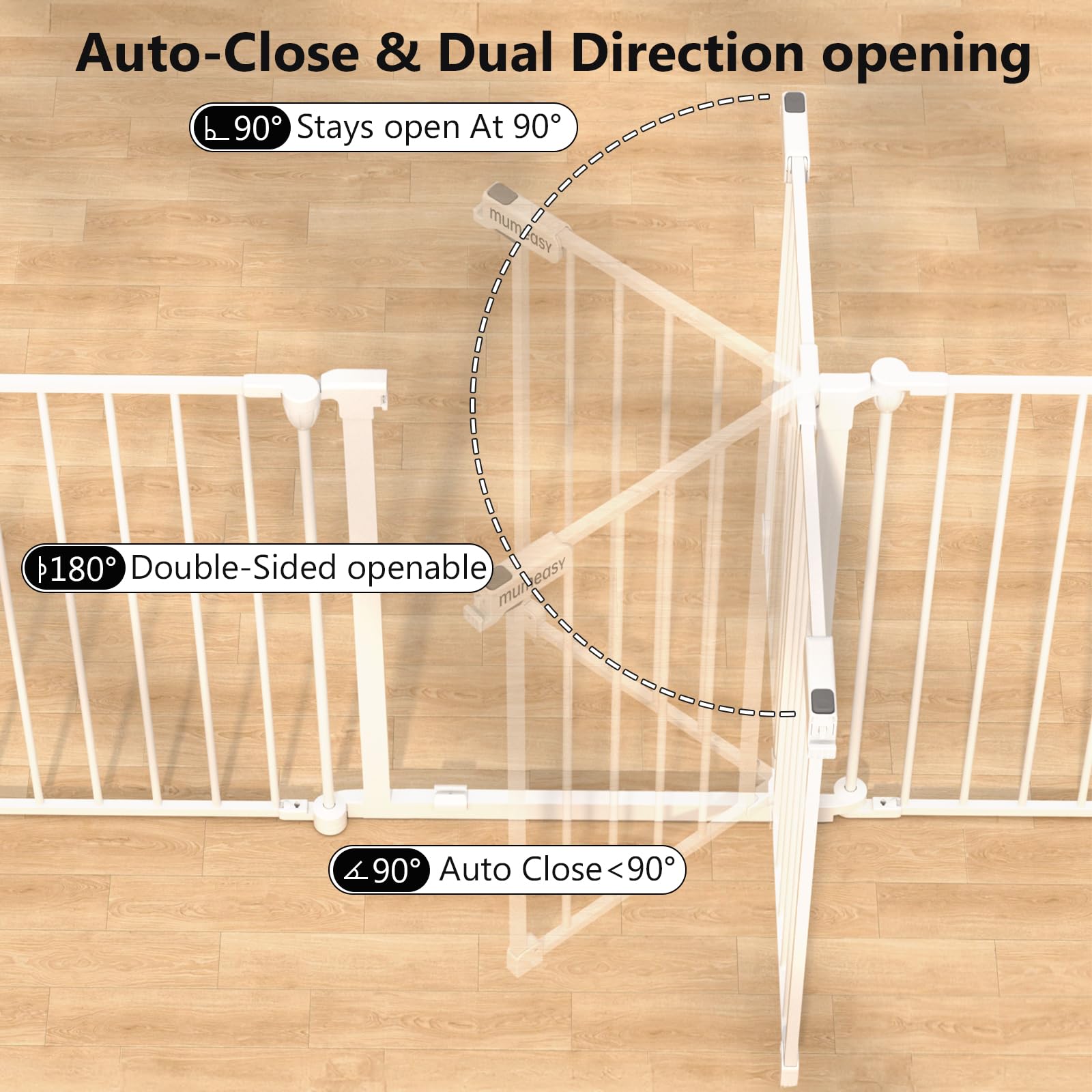 150  Extra Wide Baby Gate, Play Yard Child Safety Gate, Dog Gates with Auto-Close Door, Double Locking System for The House Door
