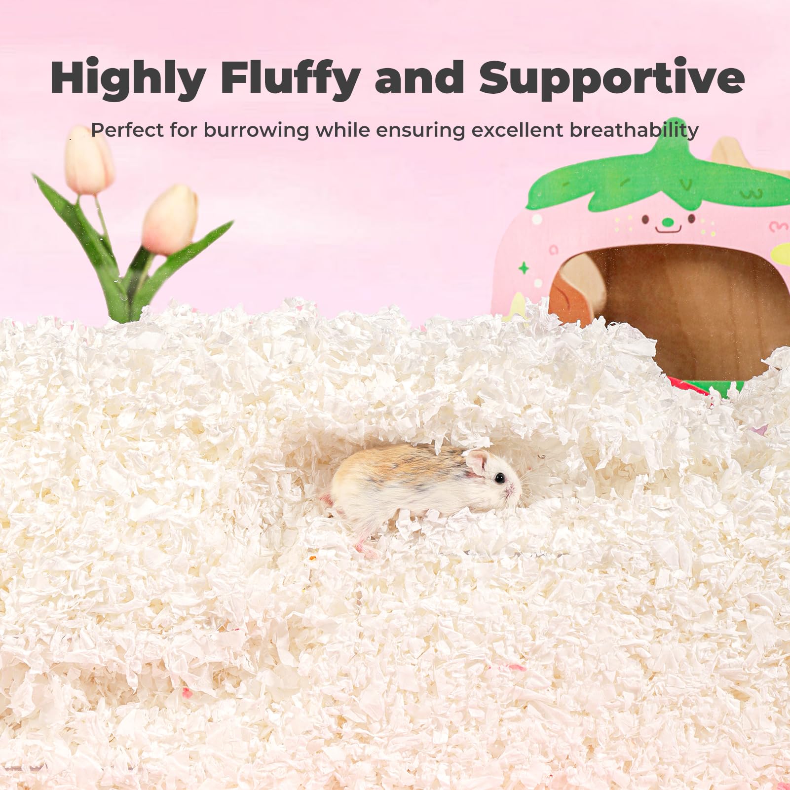 Mini&Moe Guinea Pigs Bedding Hamster Bedding: Moisture Absorbent And Dust-Free Natural Paper Small Pet Bedding - For Guinea Pigs