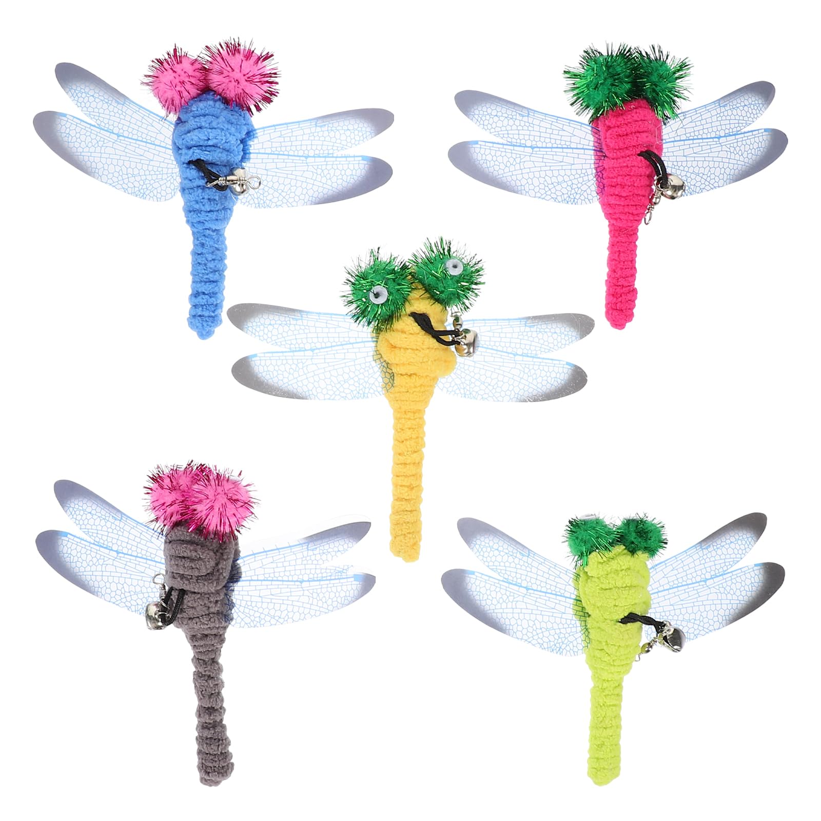 Ueetek 5 Pcs Replacement Dragonfly For Interactive Cat And Kitten Toy Wands