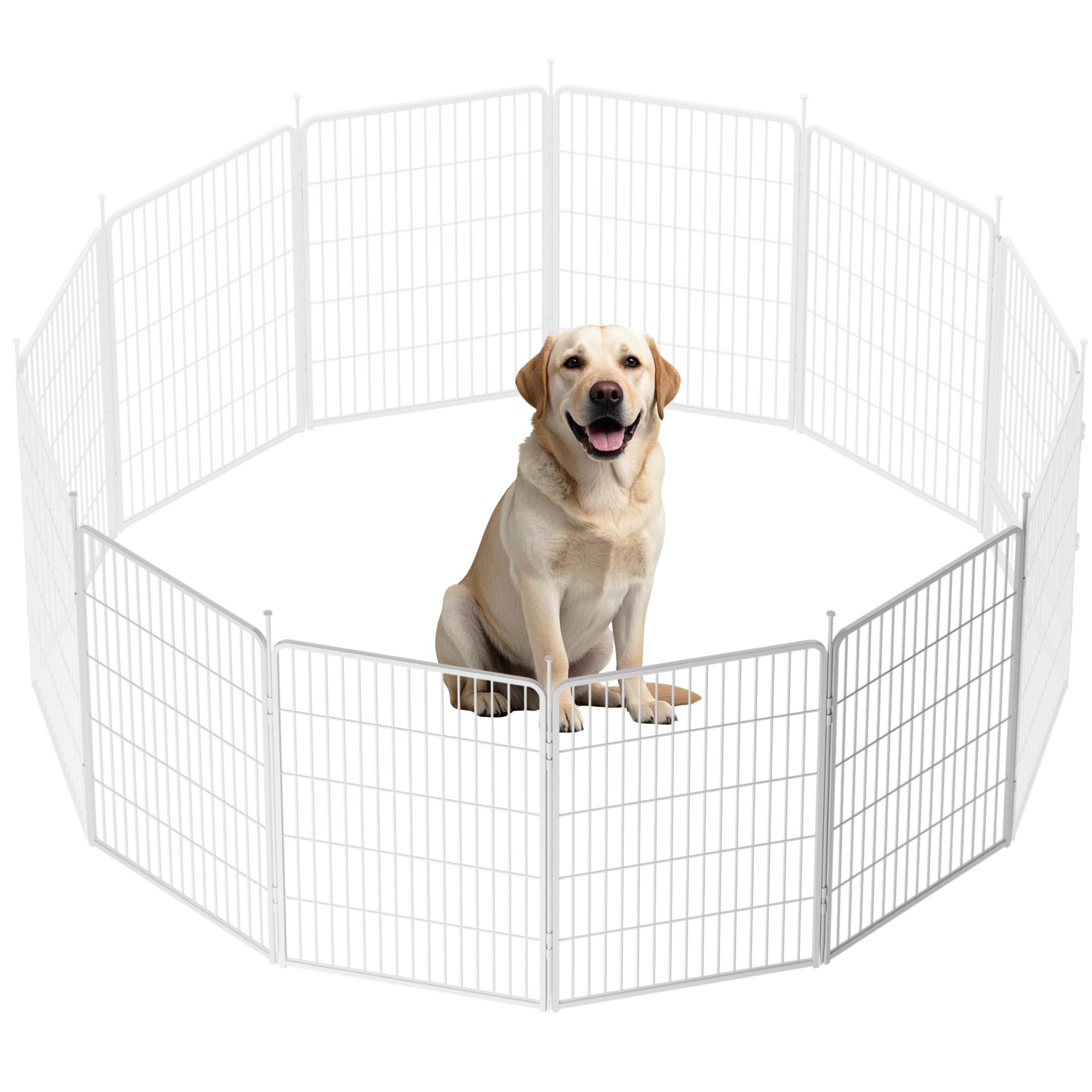 Sunsgrove Indoor Dog Playpen With Wider Door, 24 Inch 4 Panels Non Slip Dog Pen Indoor, Anti Rust Dog Fence, Free And Safe Play,