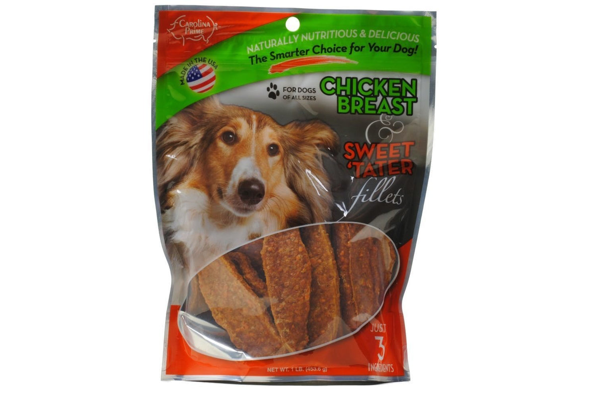 Carolina Prime Pet Chicken Breast & Sweet Tater Fillets (1Lb.) - Naturally Nutricious Dog Treats