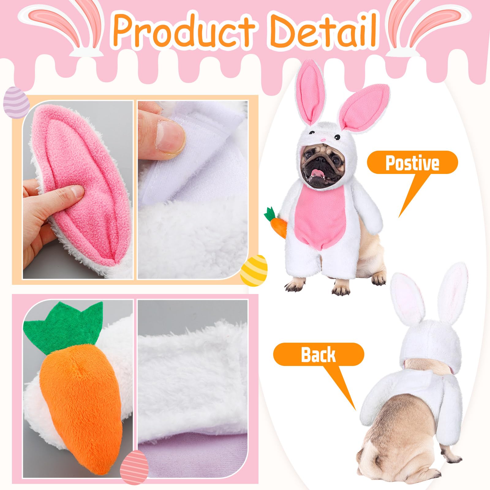 Huhumy Walking Bunny Pet Costume Funny Easter Bunny Dog Costumes With Arms And Trousers Sleeves Halloween Fluffy Rabbit Outfit C