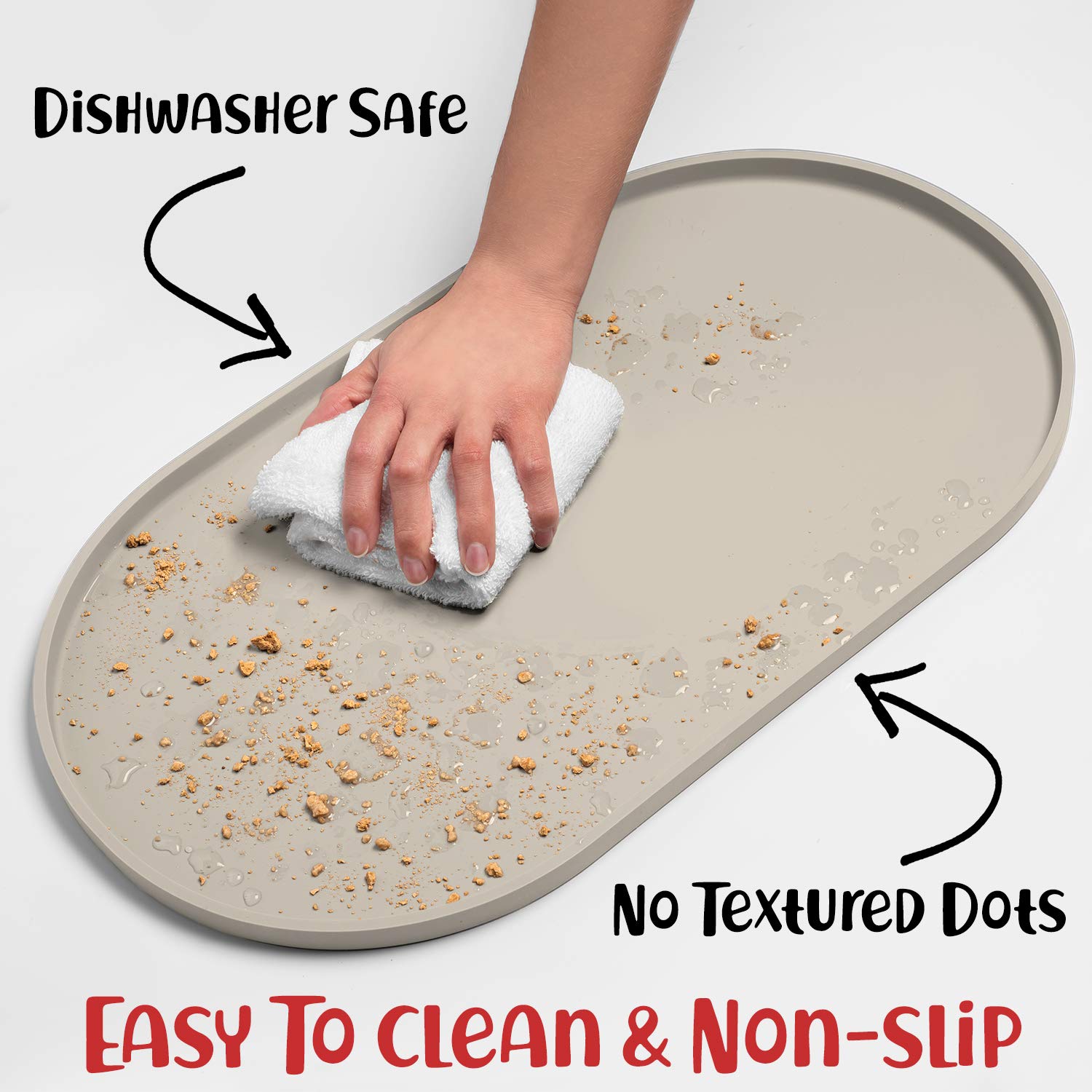 DogBuddy Dog Food Mat - Waterproof Dog Bowl Mat, Silicone Dog Mat for Food and Water, Pet Food Mat with Edges, Nonslip Dog Feedi