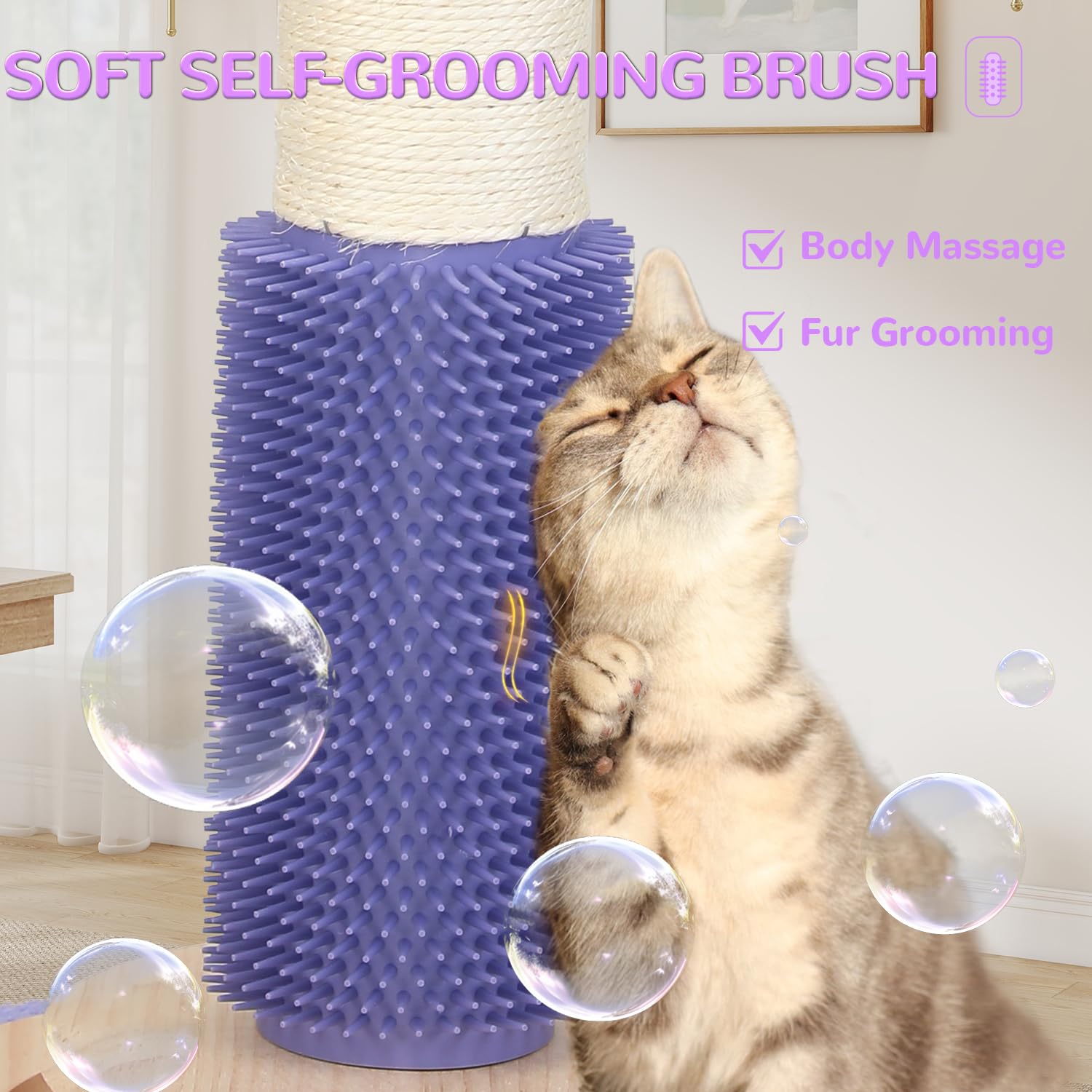 Cat Scratching Post for Indoor Large Adults,45 Tall Vertical Cat Scratcher with 3.5Inch Diameter Sisal Post for Protect Furnit